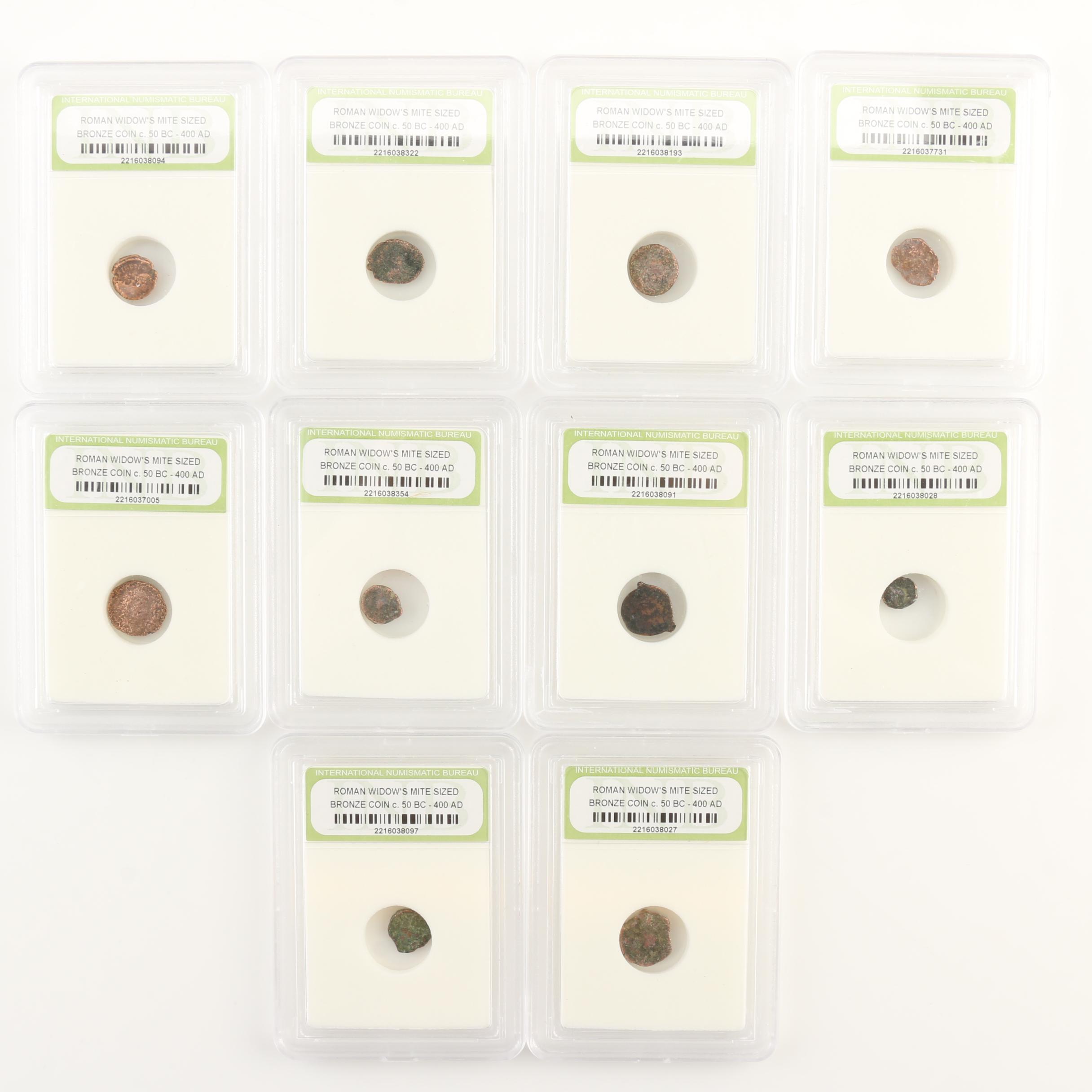 Ten Ancient Roman Imperial Bronze AE4 Coins