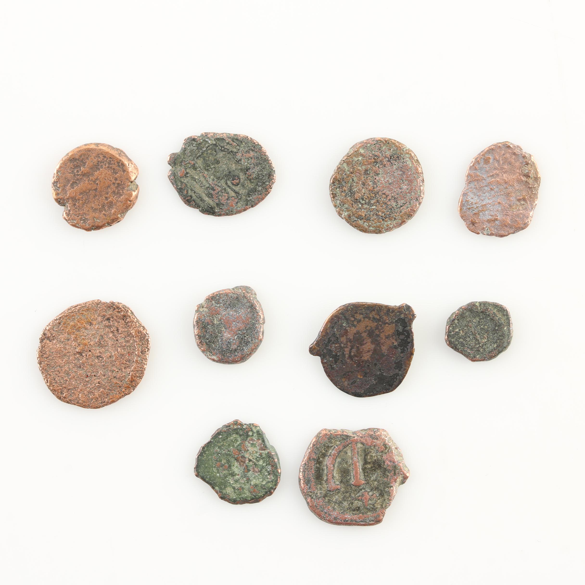 Ten Ancient Roman Imperial Bronze AE4 Coins