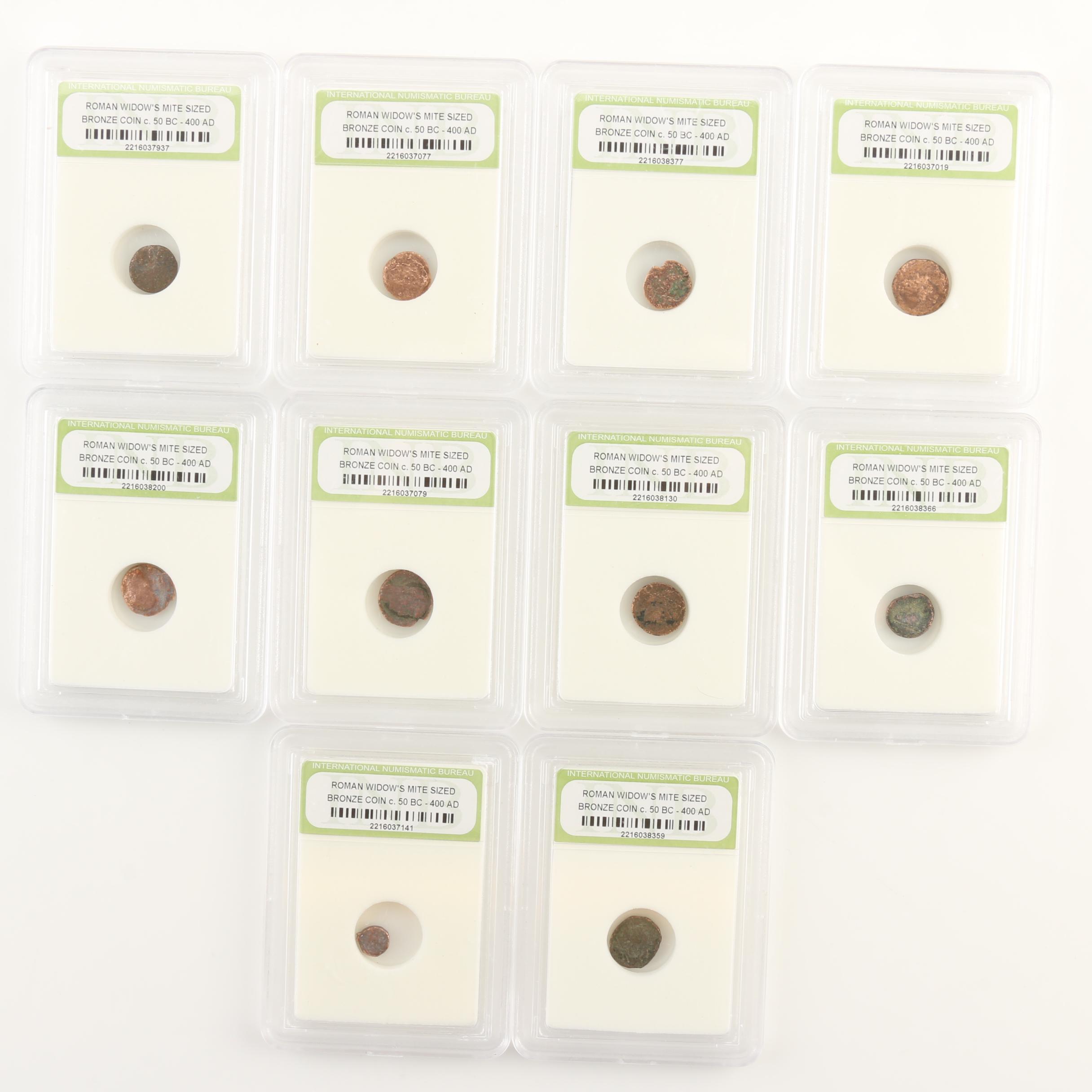 Ten Ancient Roman Imperial Bronze AE4 Coins