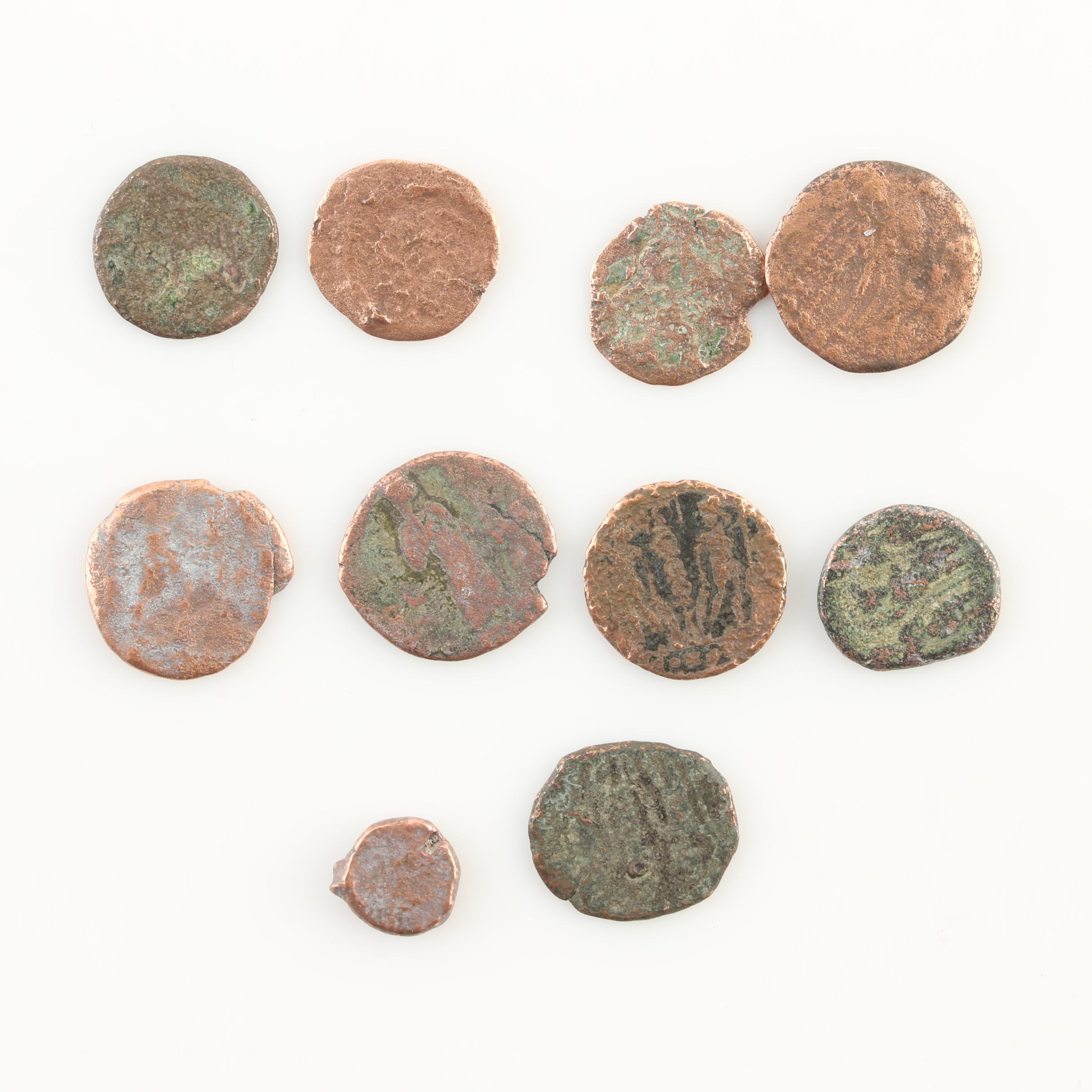 Ten Ancient Roman Imperial Bronze AE4 Coins