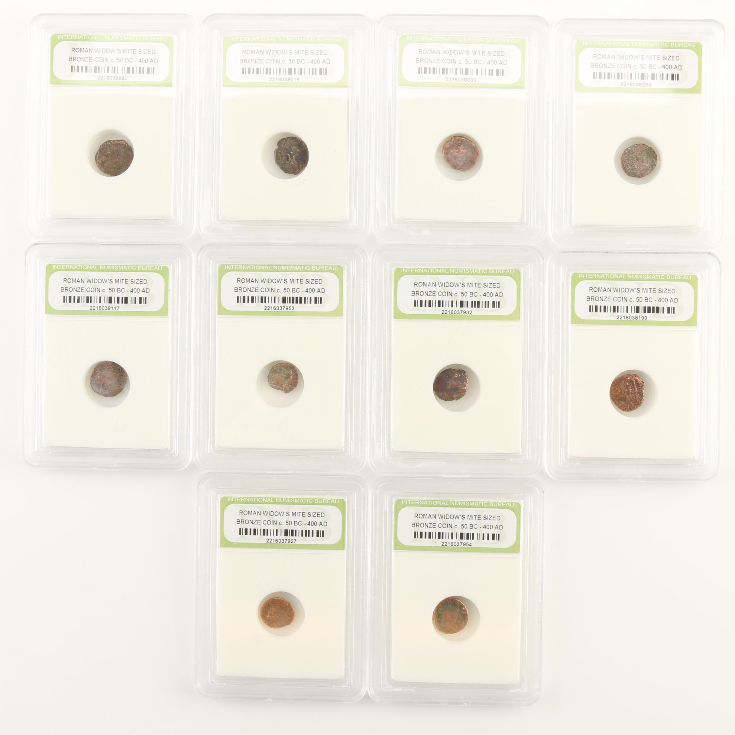 Ten Ancient Roman Imperial Bronze AE4 Coins