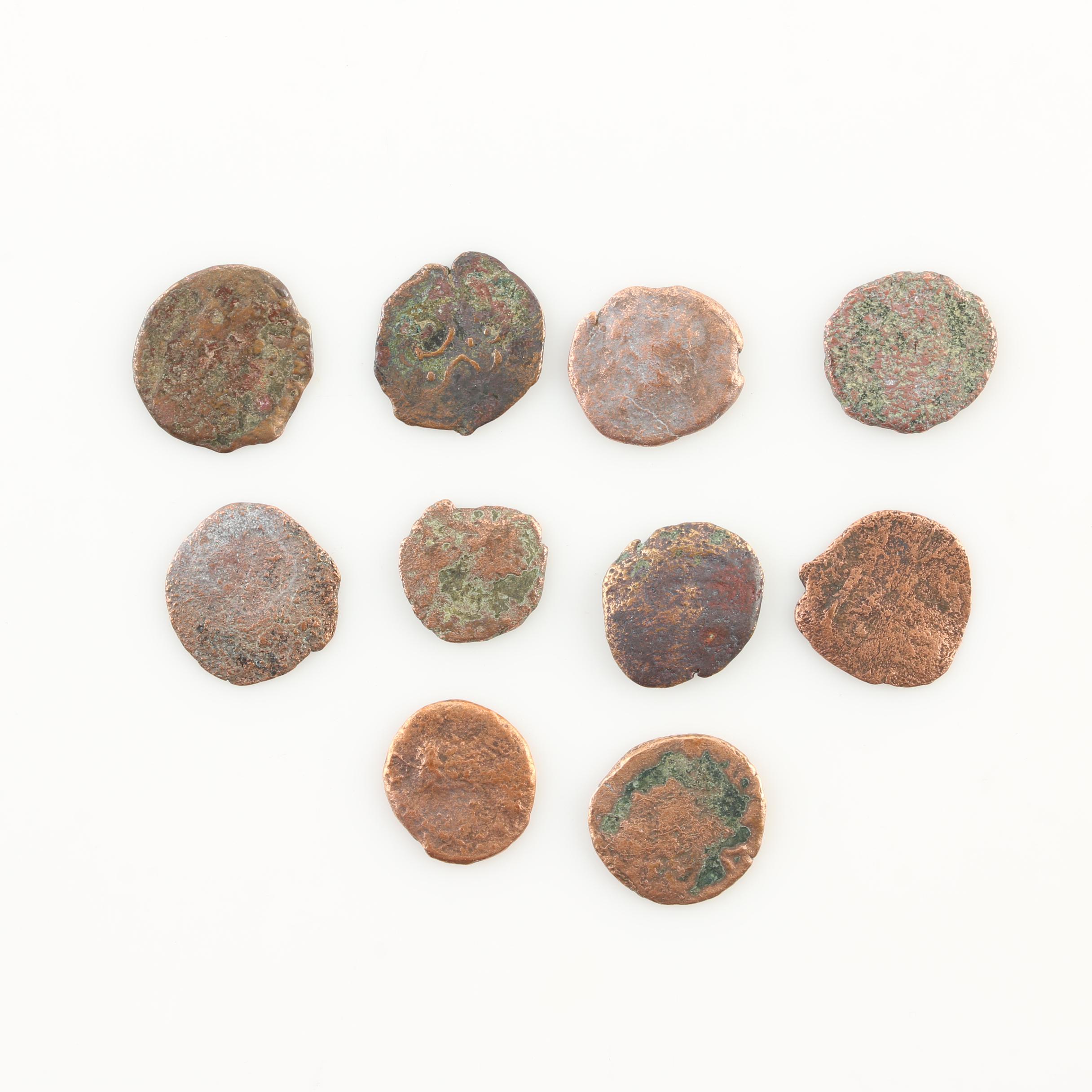 Ten Ancient Roman Imperial Bronze AE4 Coins