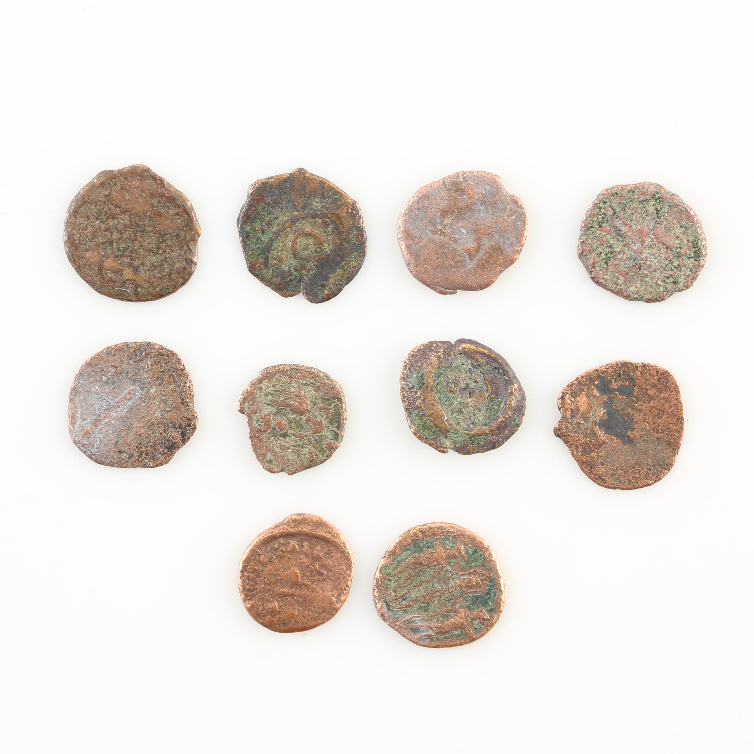 Ten Ancient Roman Imperial Bronze AE4 Coins