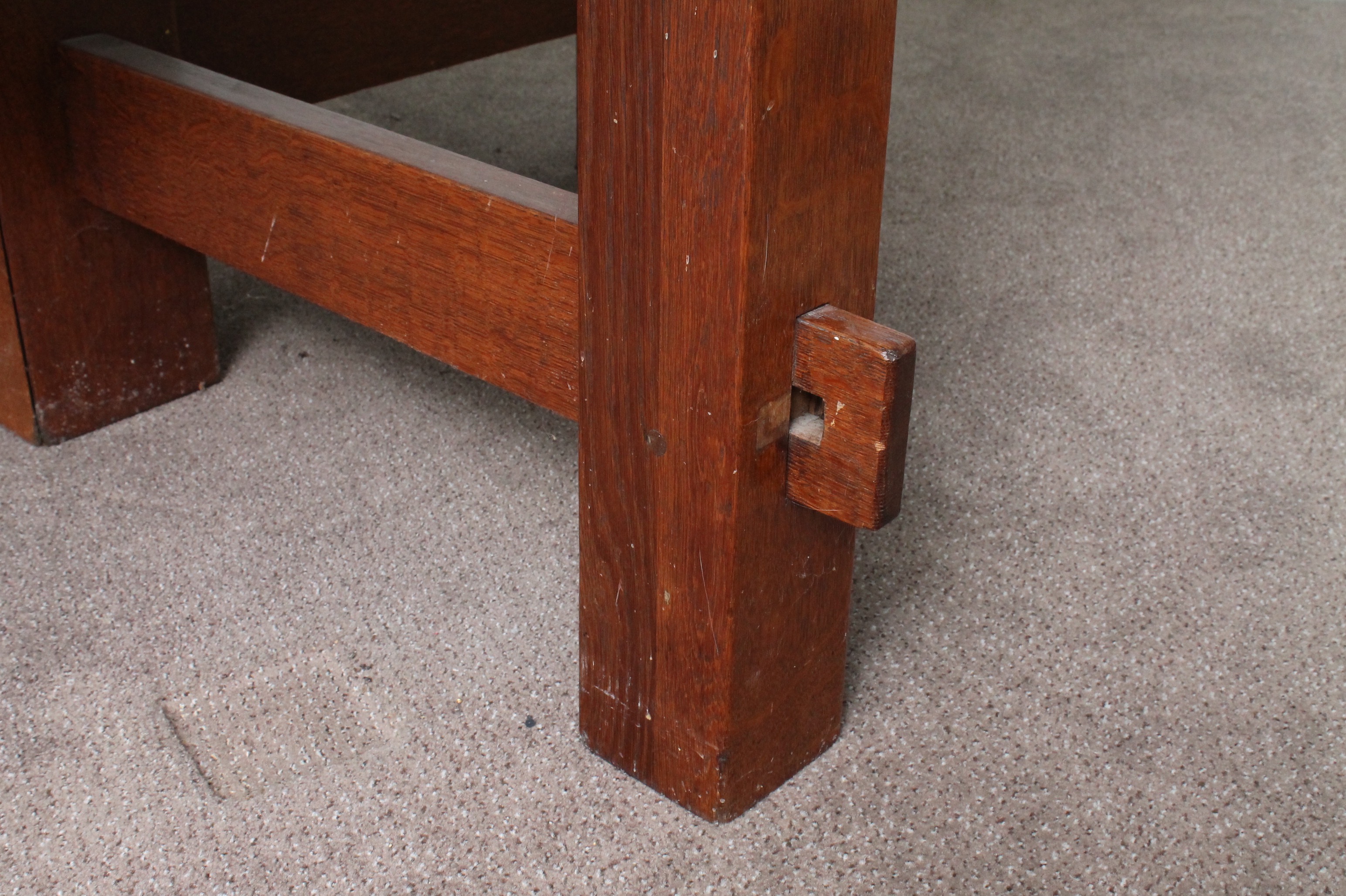 Vintage Craftsman Style Oak Dining Table