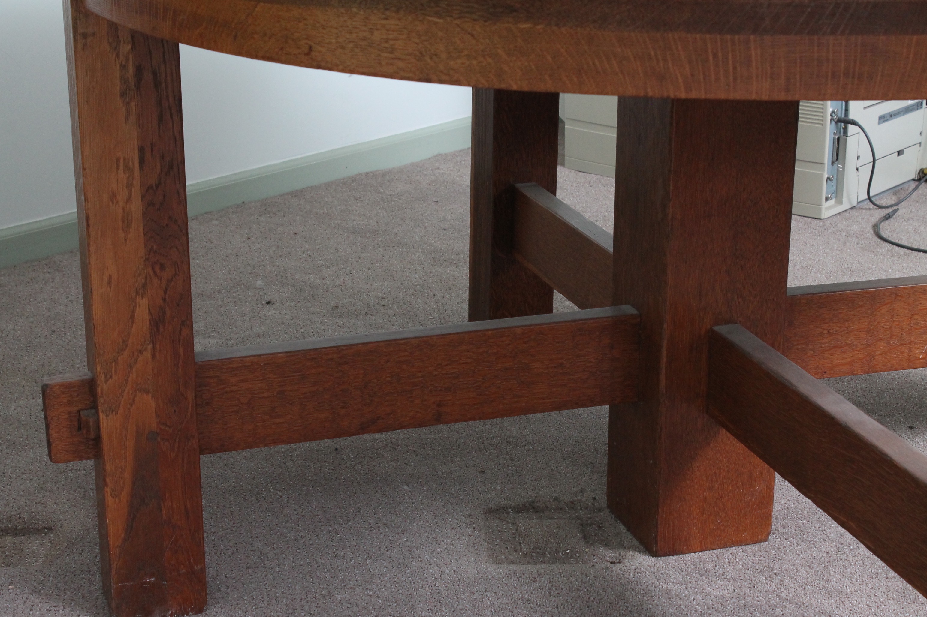 Vintage Craftsman Style Oak Dining Table