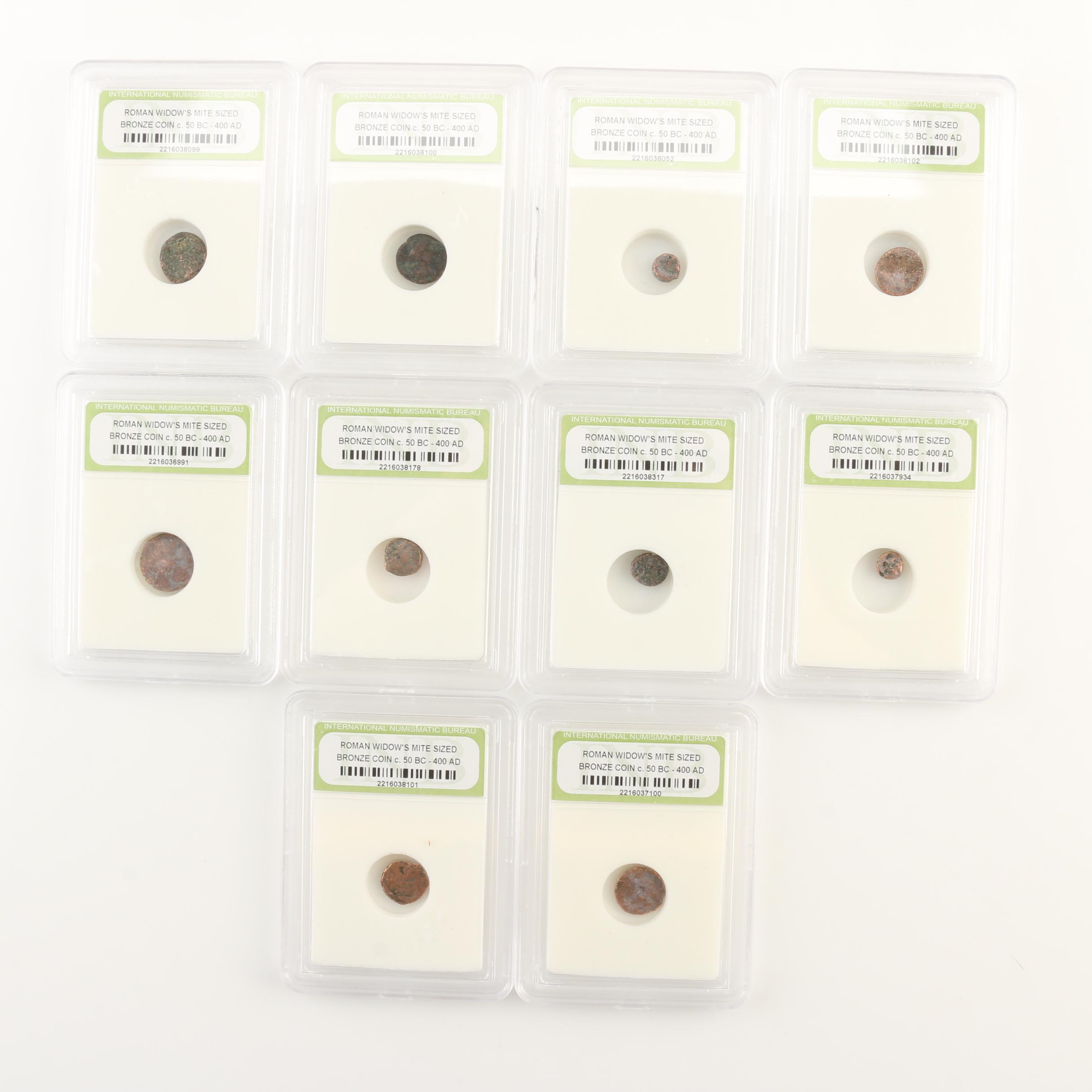 Ten Ancient Roman Imperial Bronze AE4 Coins