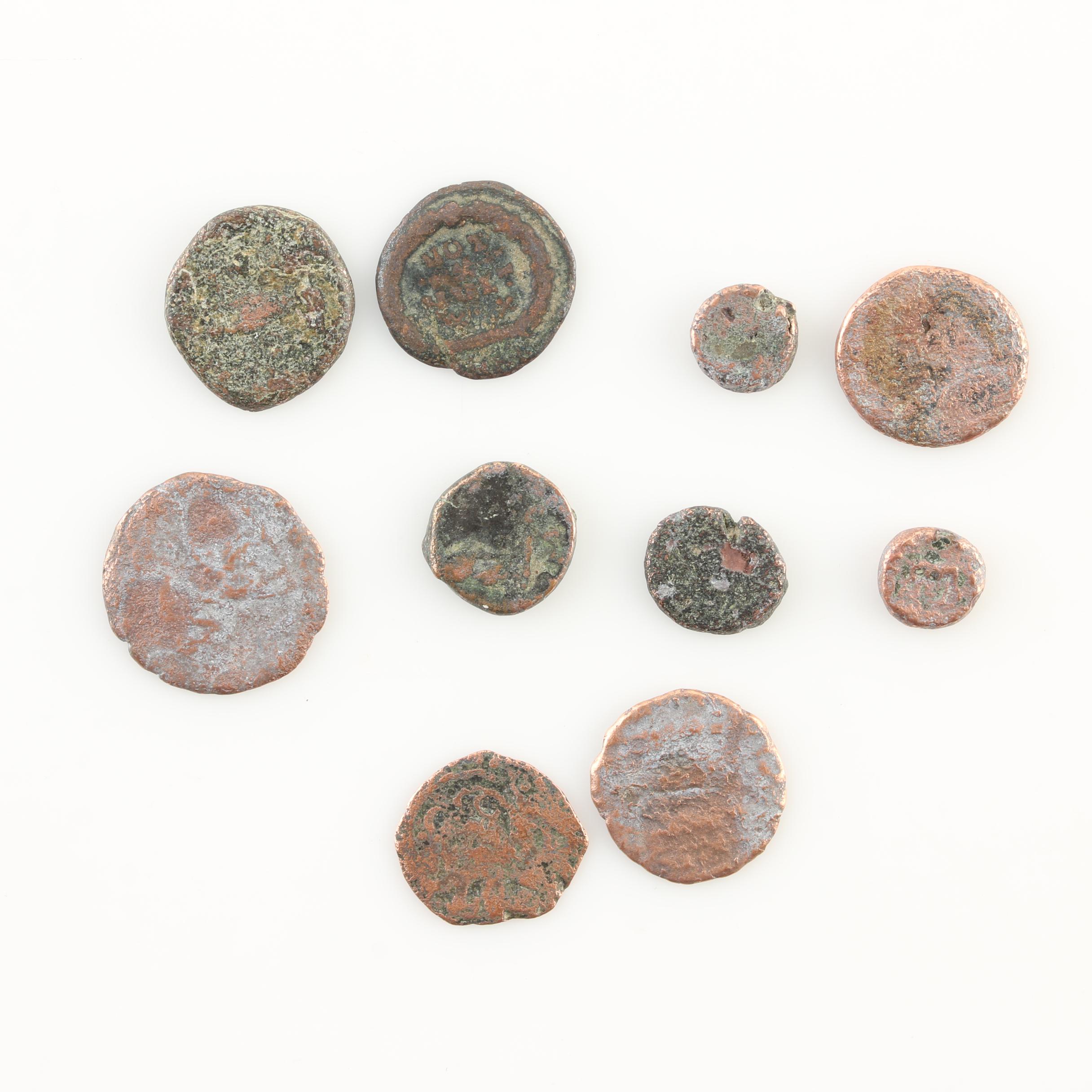 Ten Ancient Roman Imperial Bronze AE4 Coins