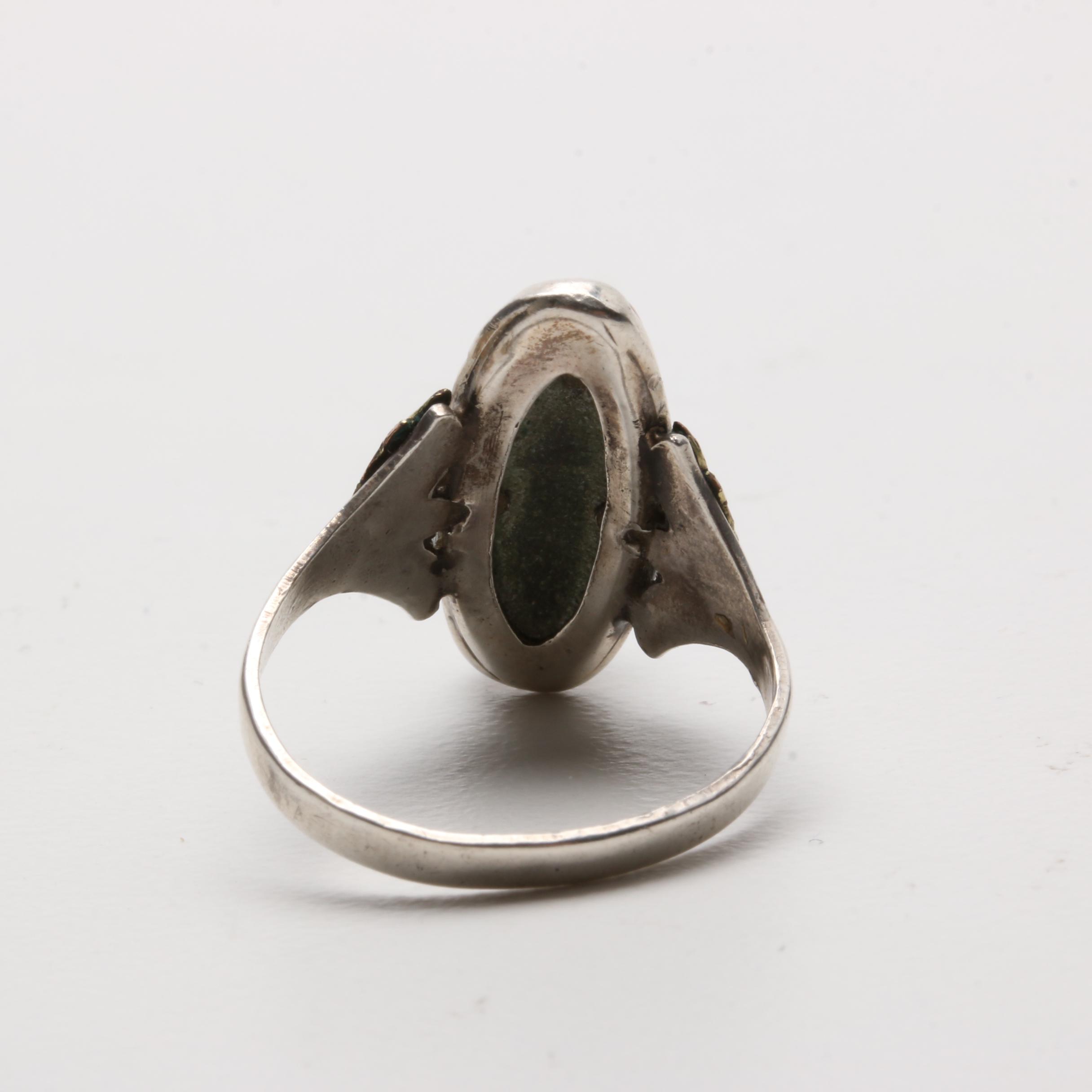 L.S. Peterson Co. Sterling Silver Coral Ring