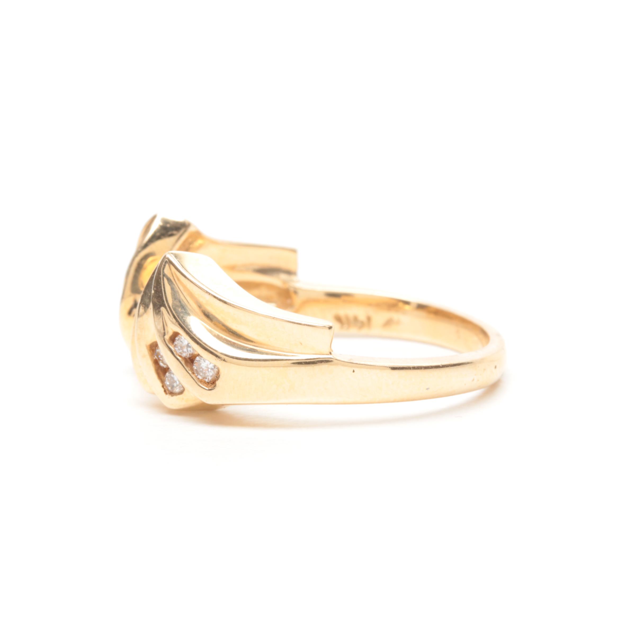 14K Yellow Gold Diamond Ring Guard