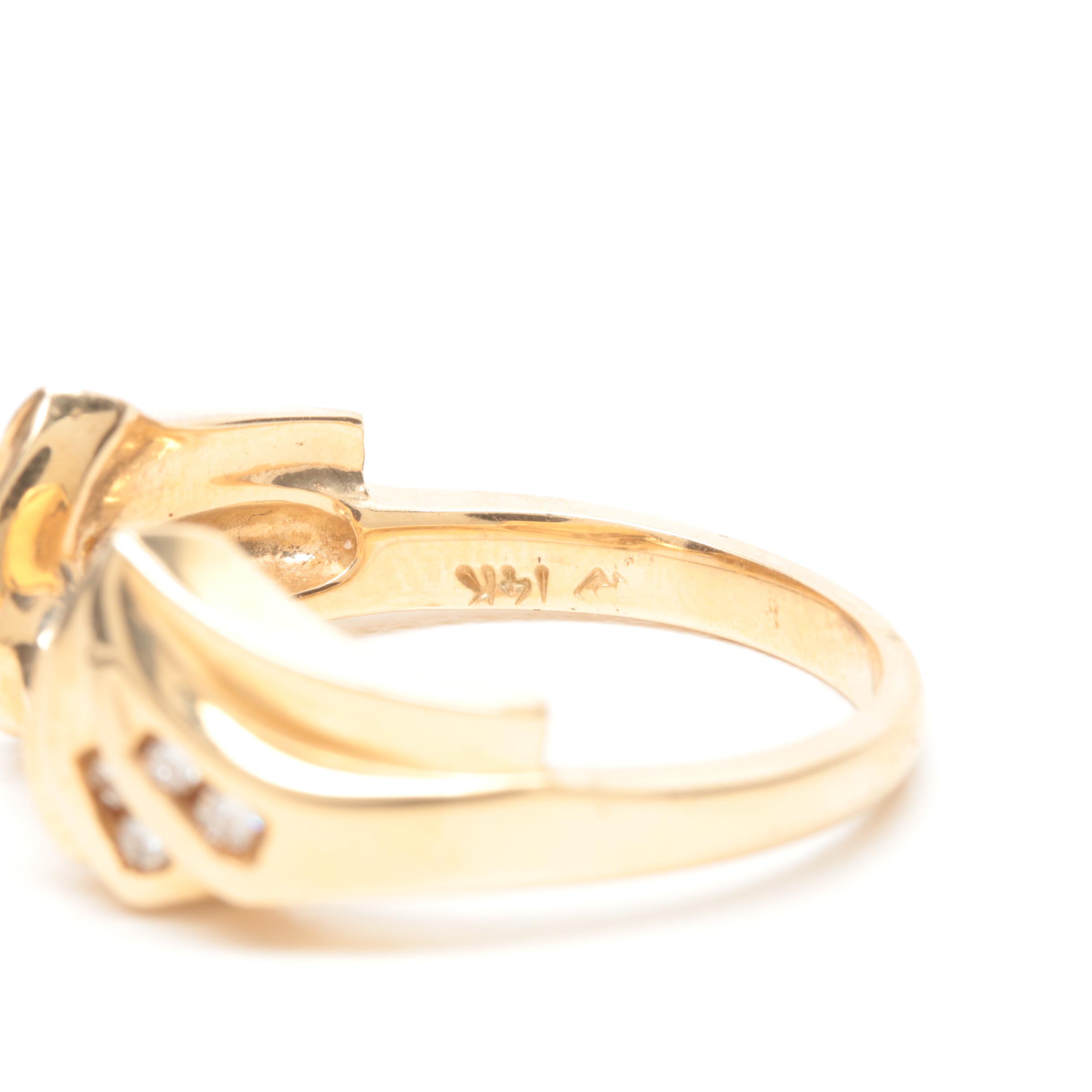 14K Yellow Gold Diamond Ring Guard