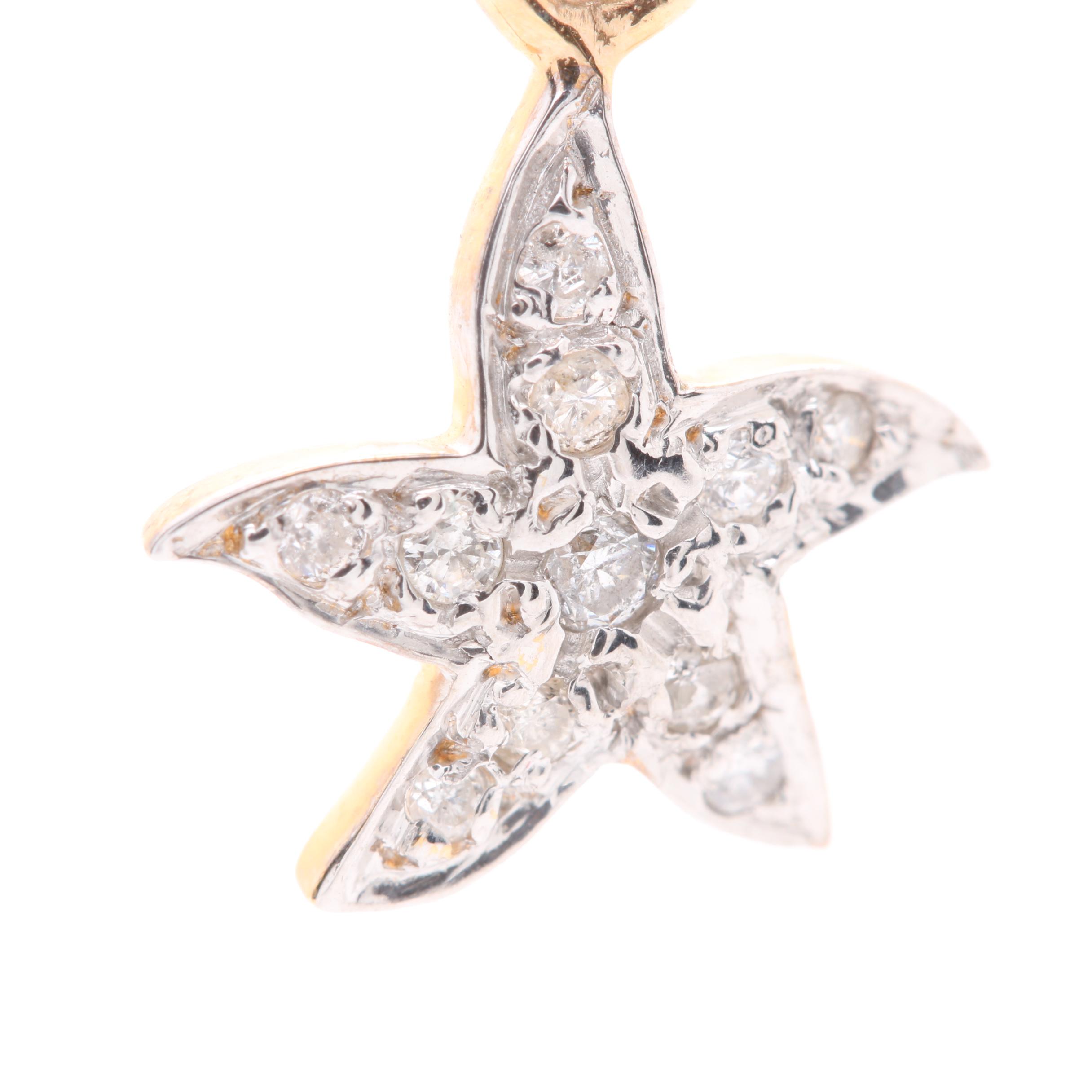 14K Yellow Gold Diamond Pendant Necklace