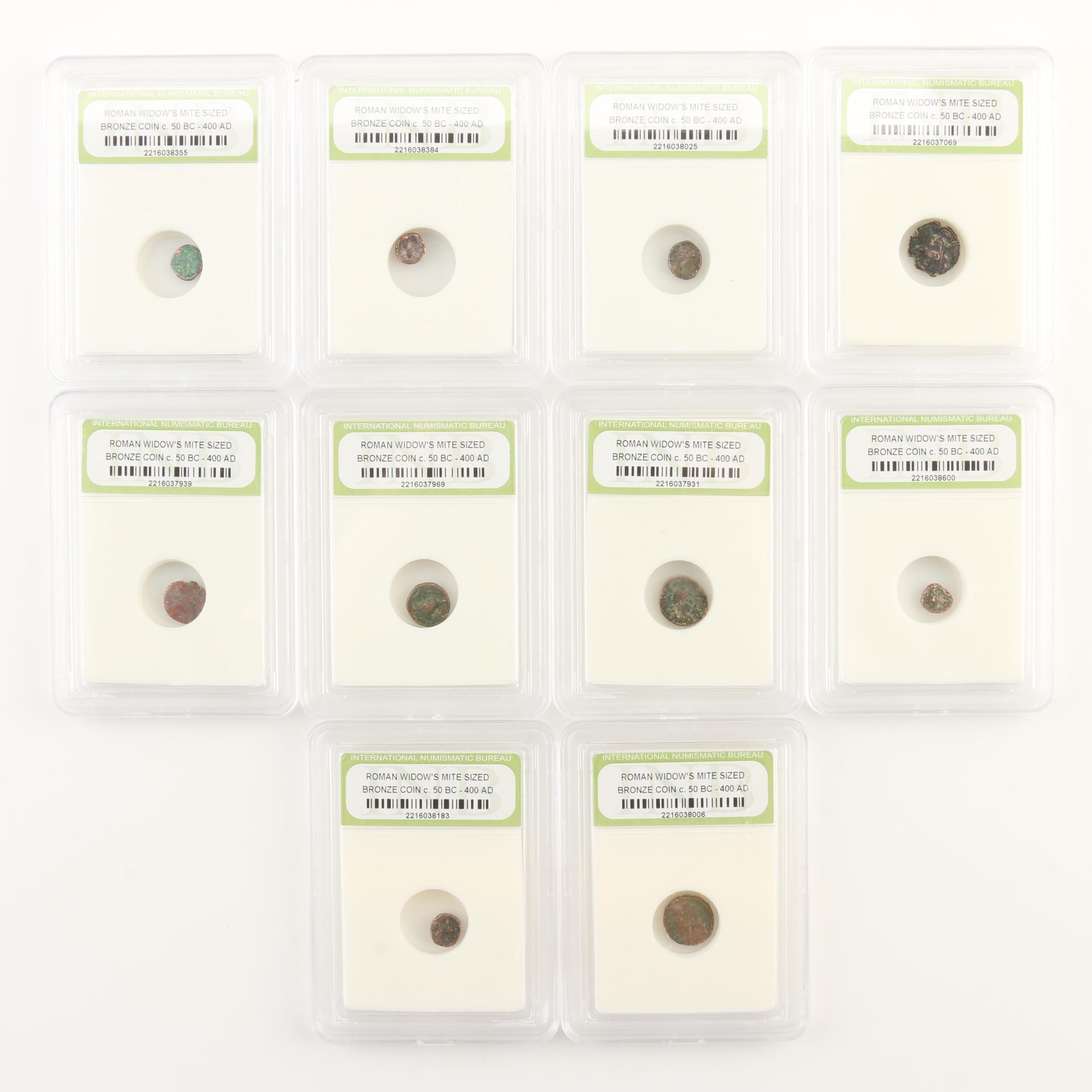 Ten Ancient Roman Imperial Bronze AE4 Coins