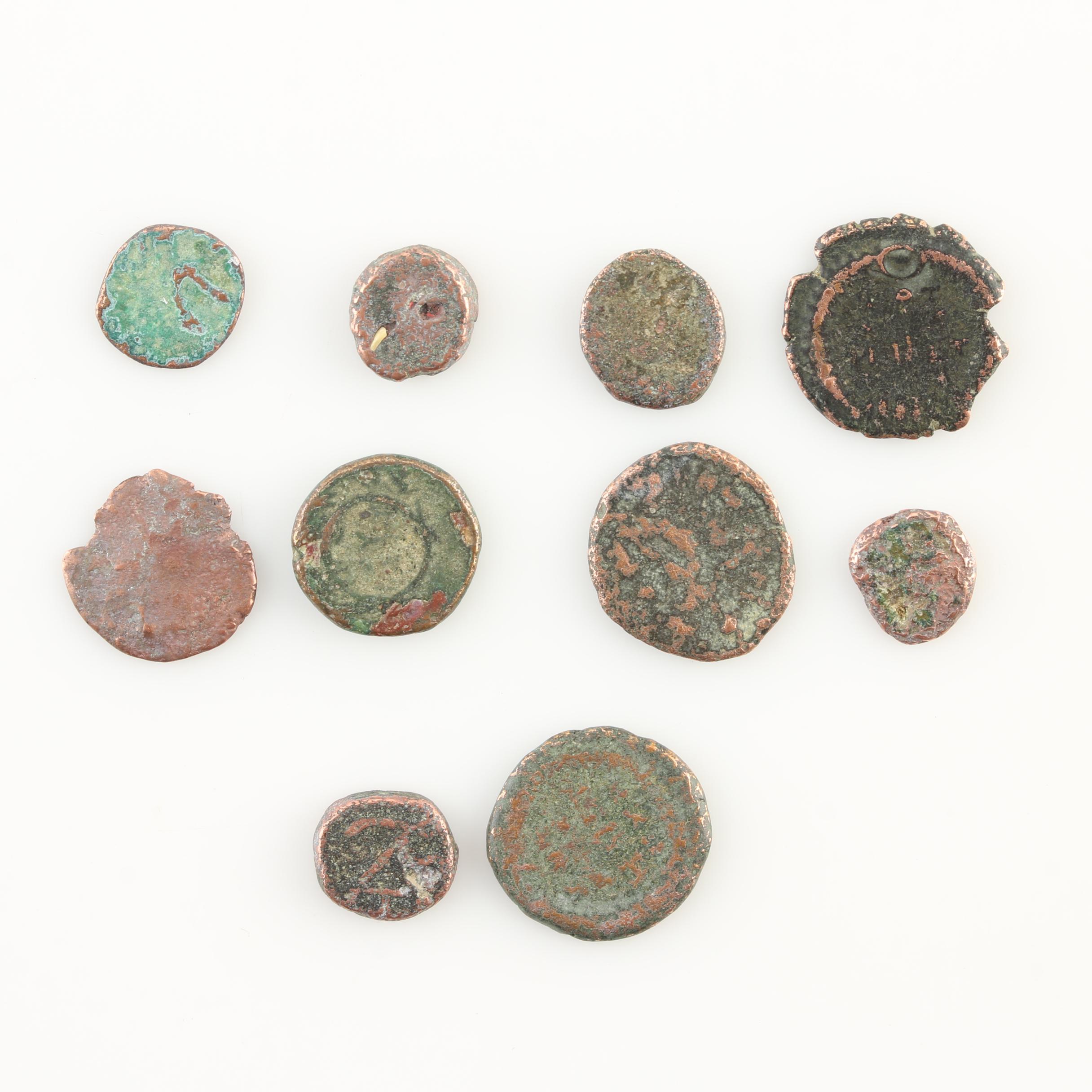 Ten Ancient Roman Imperial Bronze AE4 Coins