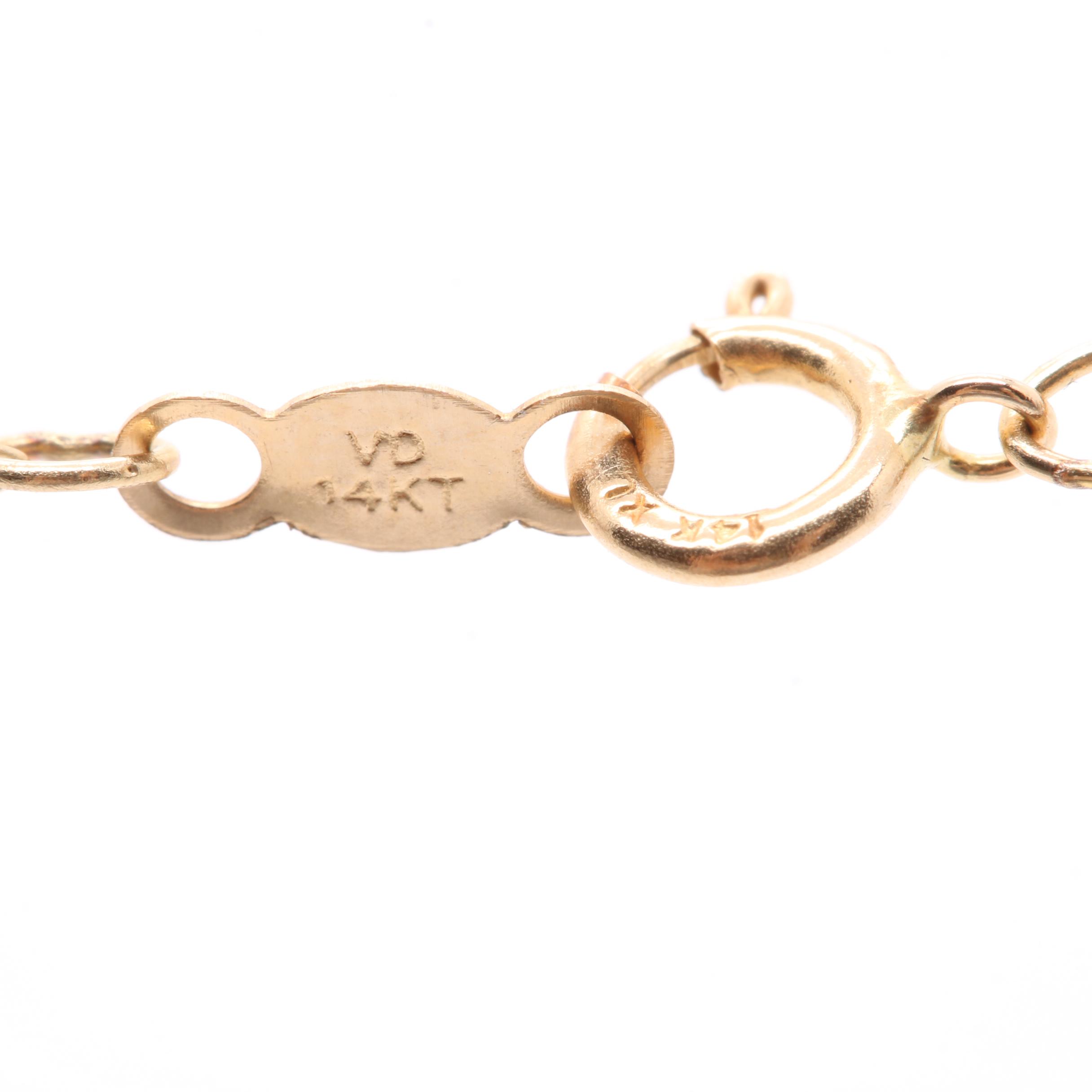 14K Yellow Gold Onyx Cameo Pendant Necklace