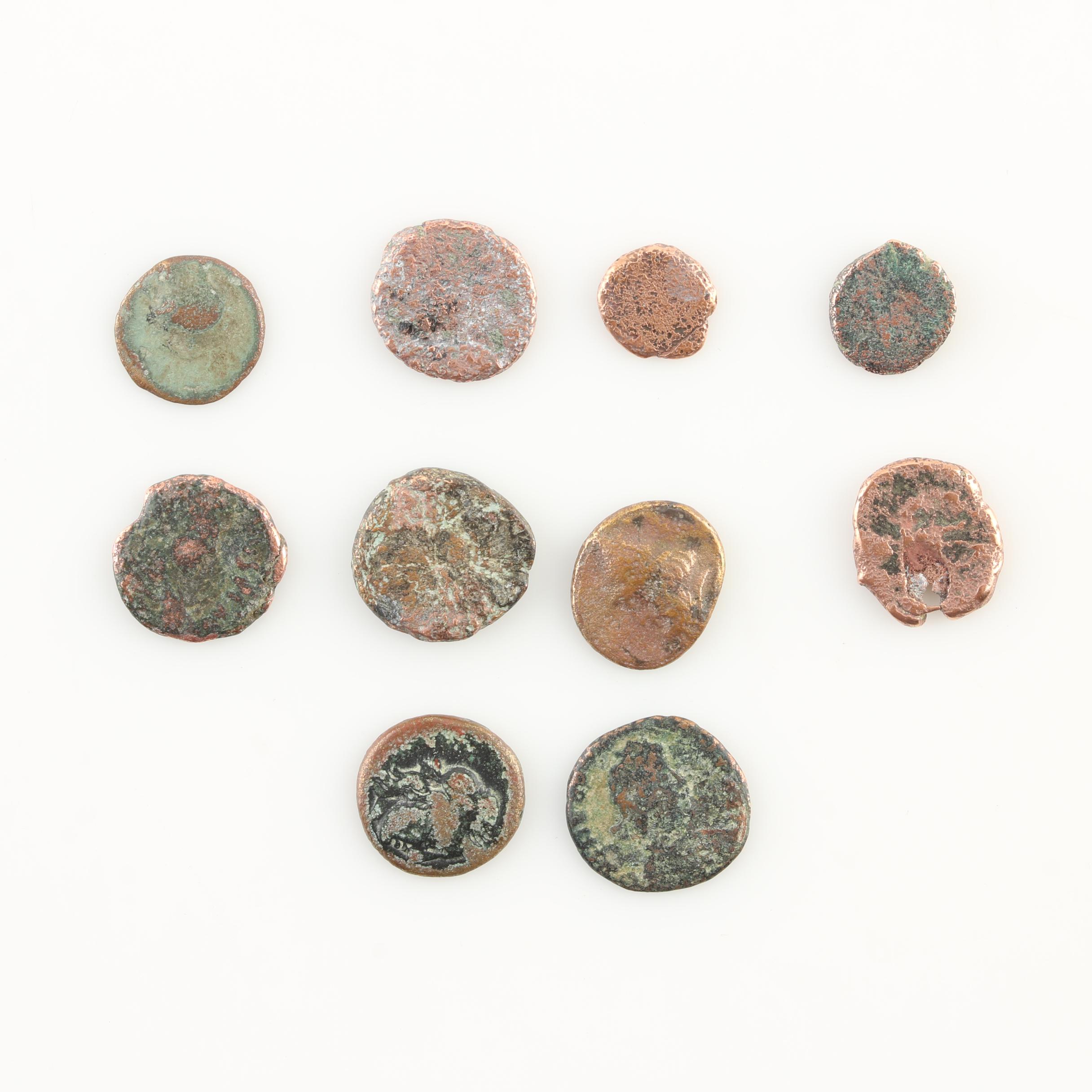 Ten Ancient Roman Imperial Bronze AE4 Coins