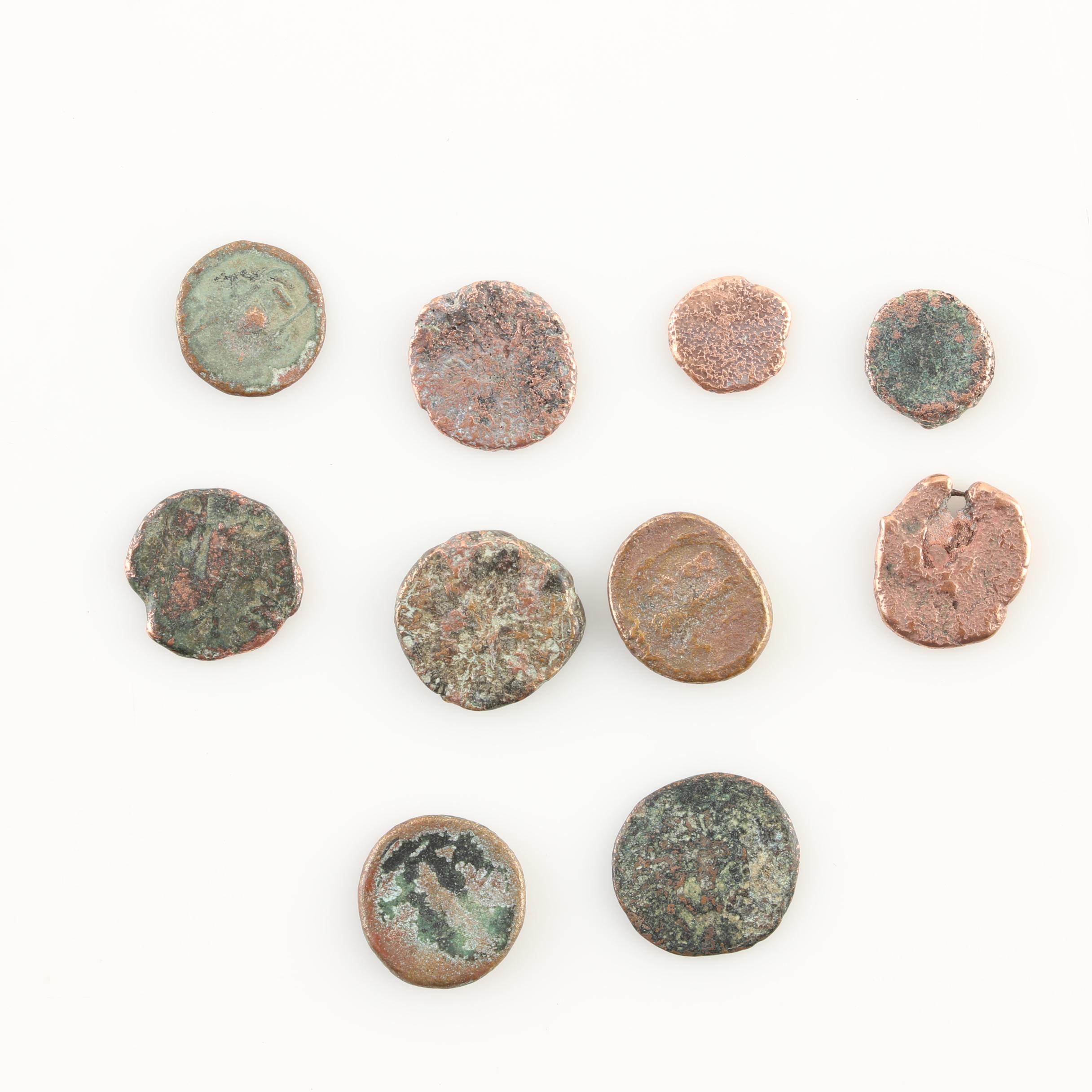 Ten Ancient Roman Imperial Bronze AE4 Coins