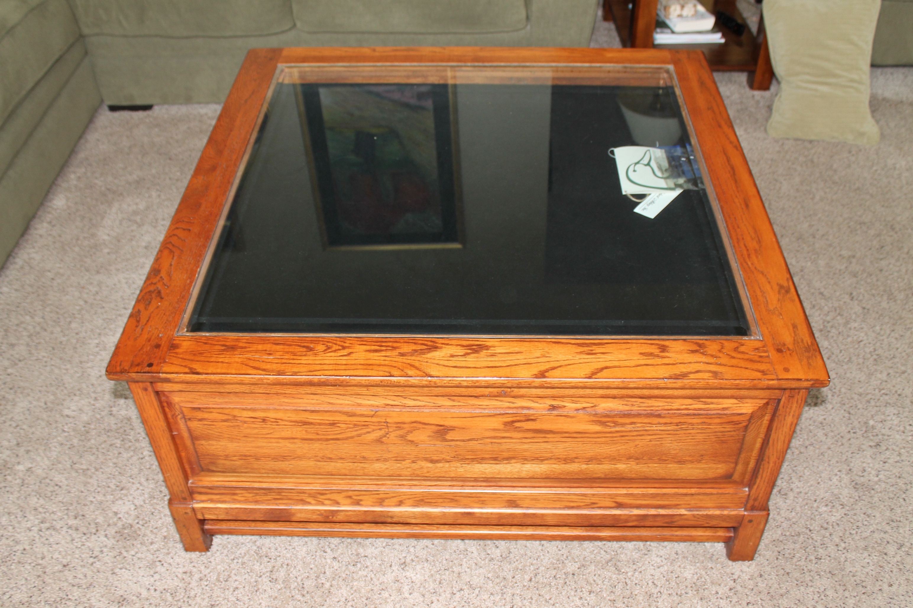 Contemporary Glass Top Display Coffee Table