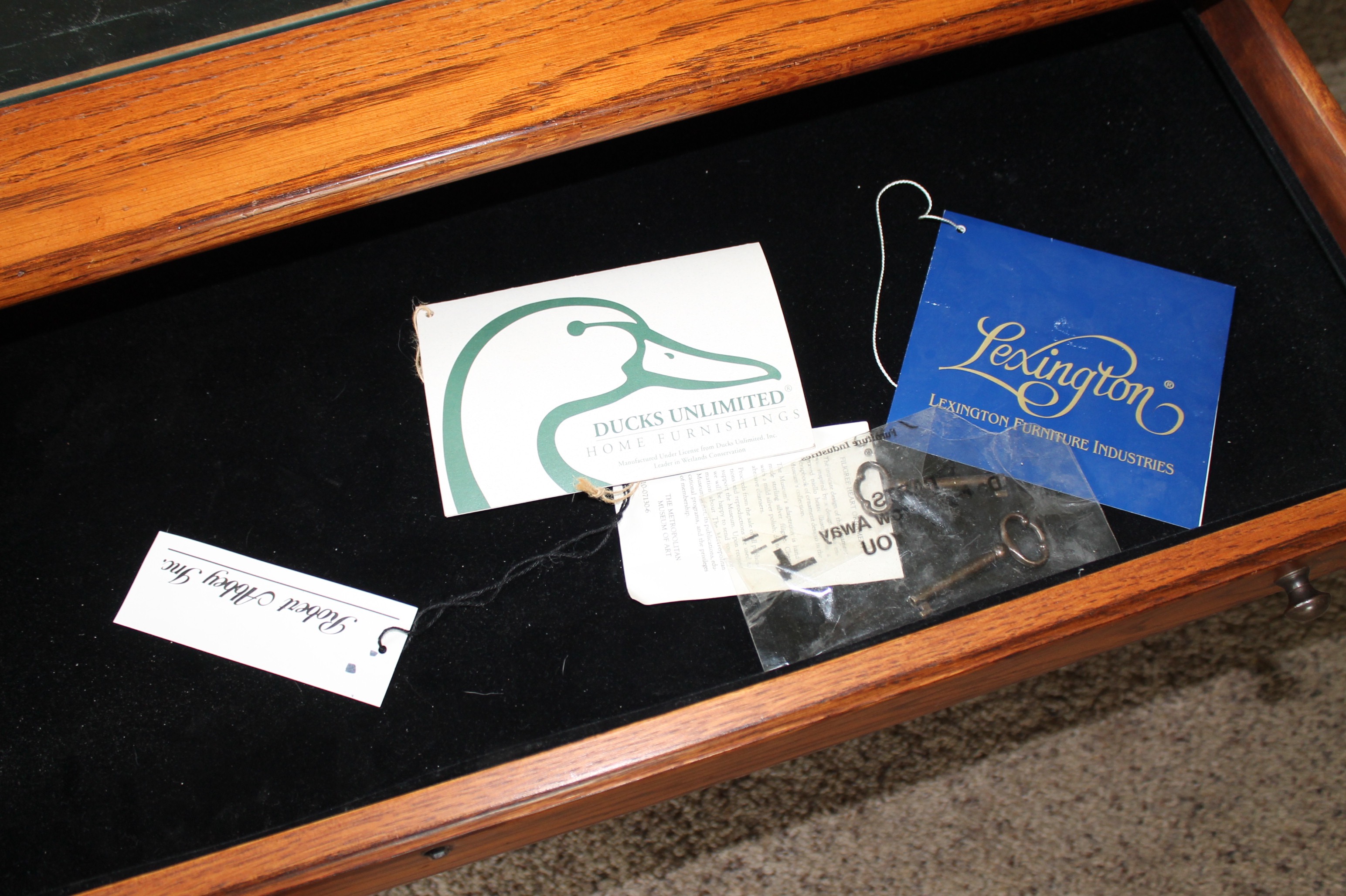 Contemporary Glass Top Display Coffee Table