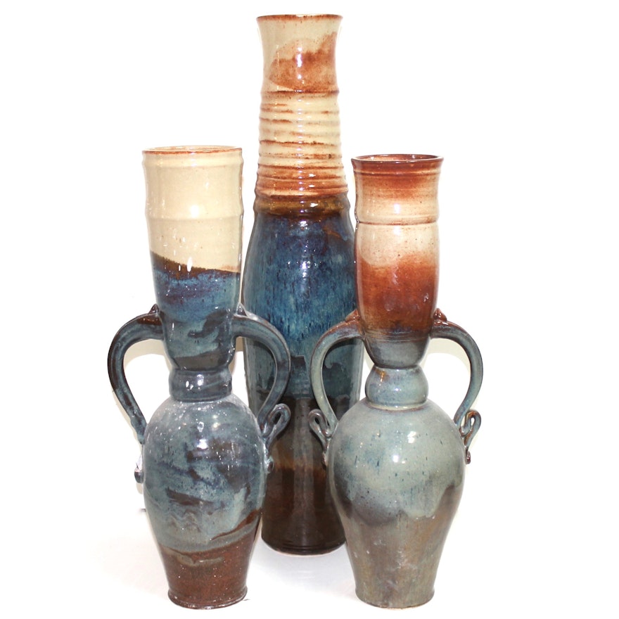 Three Hand Thrown Vases