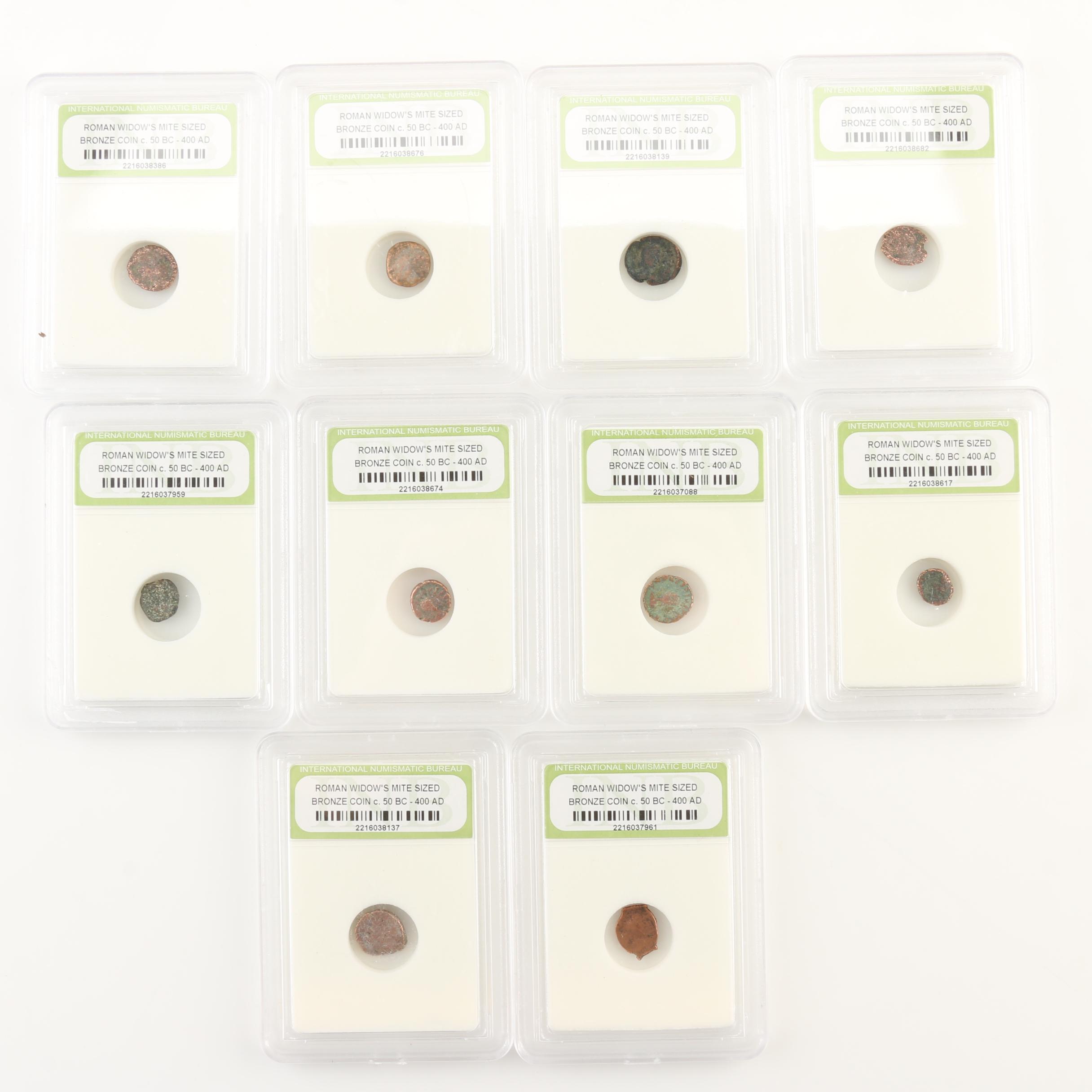Ten Ancient Roman Imperial Bronze AE4 Coins