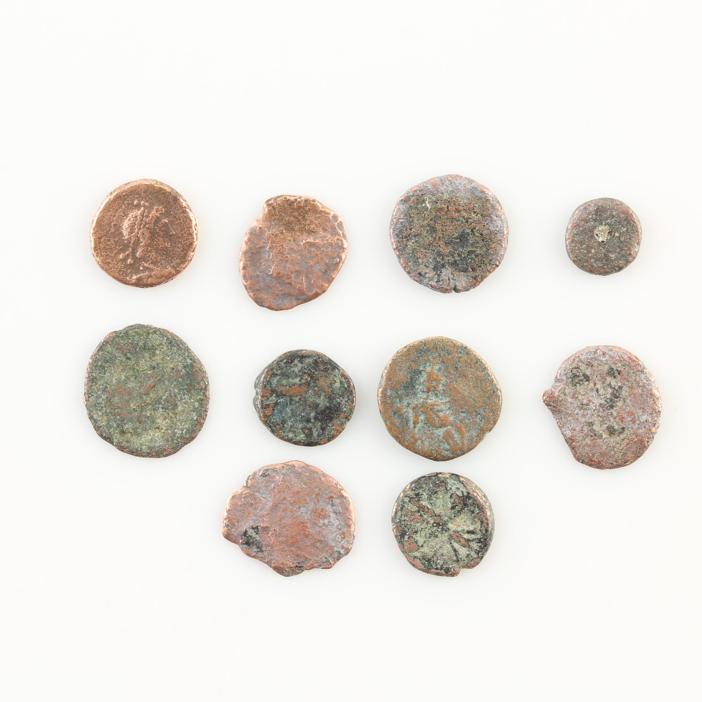 Ten Ancient Roman Imperial Bronze AE4 Coins