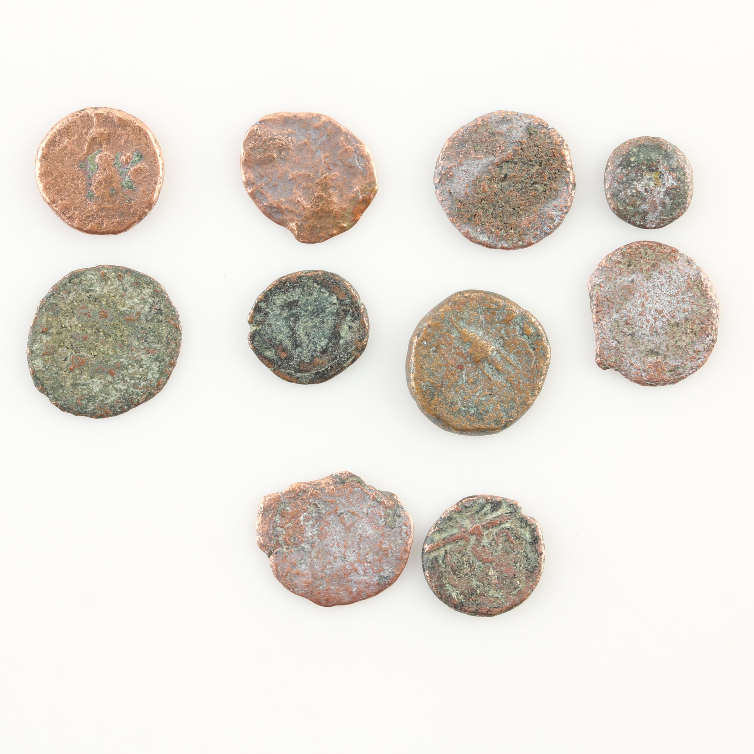 Ten Ancient Roman Imperial Bronze AE4 Coins