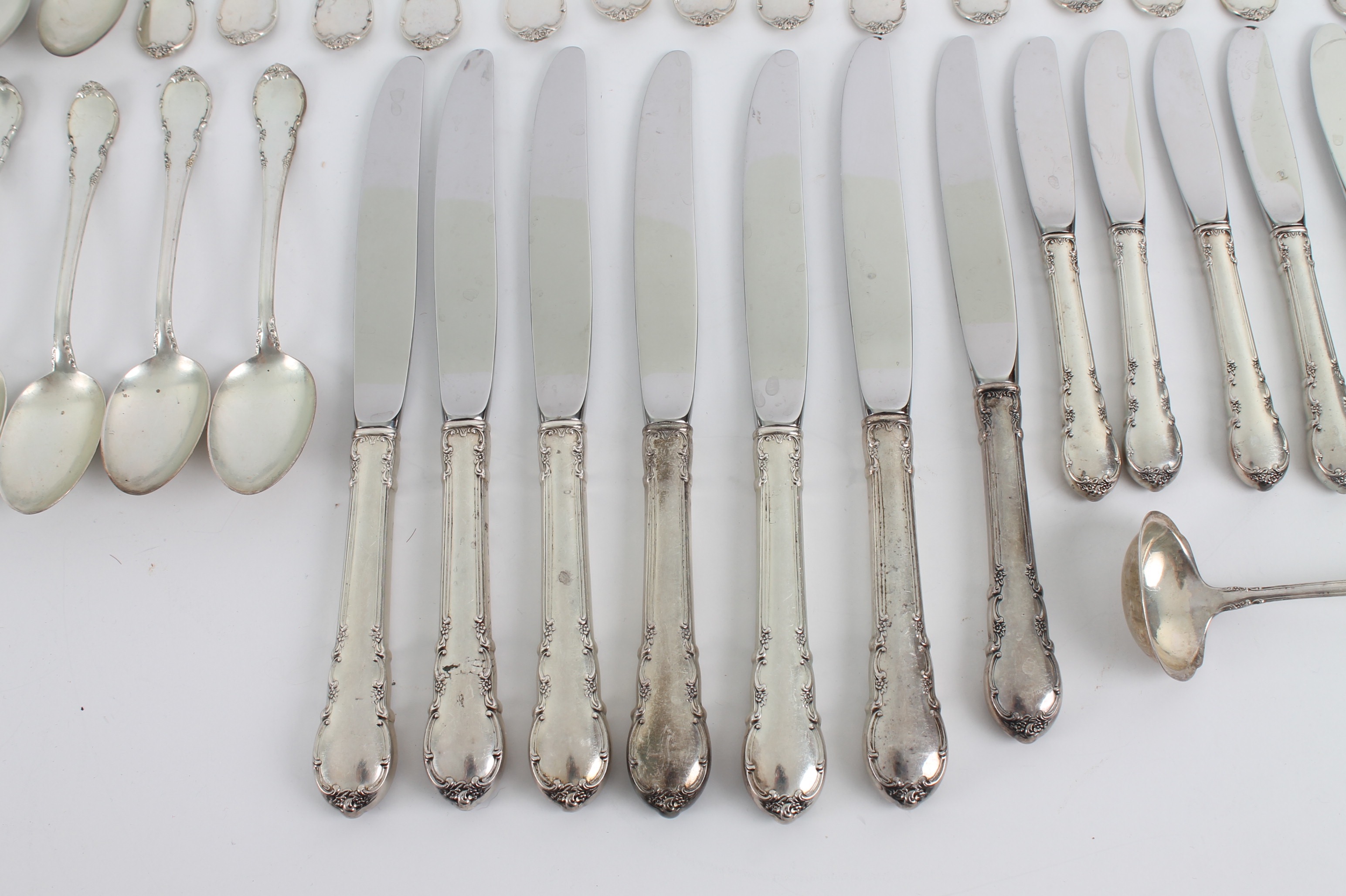 Vintage Lunt Sterling Silver "Modern Victorian" Flatware Set
