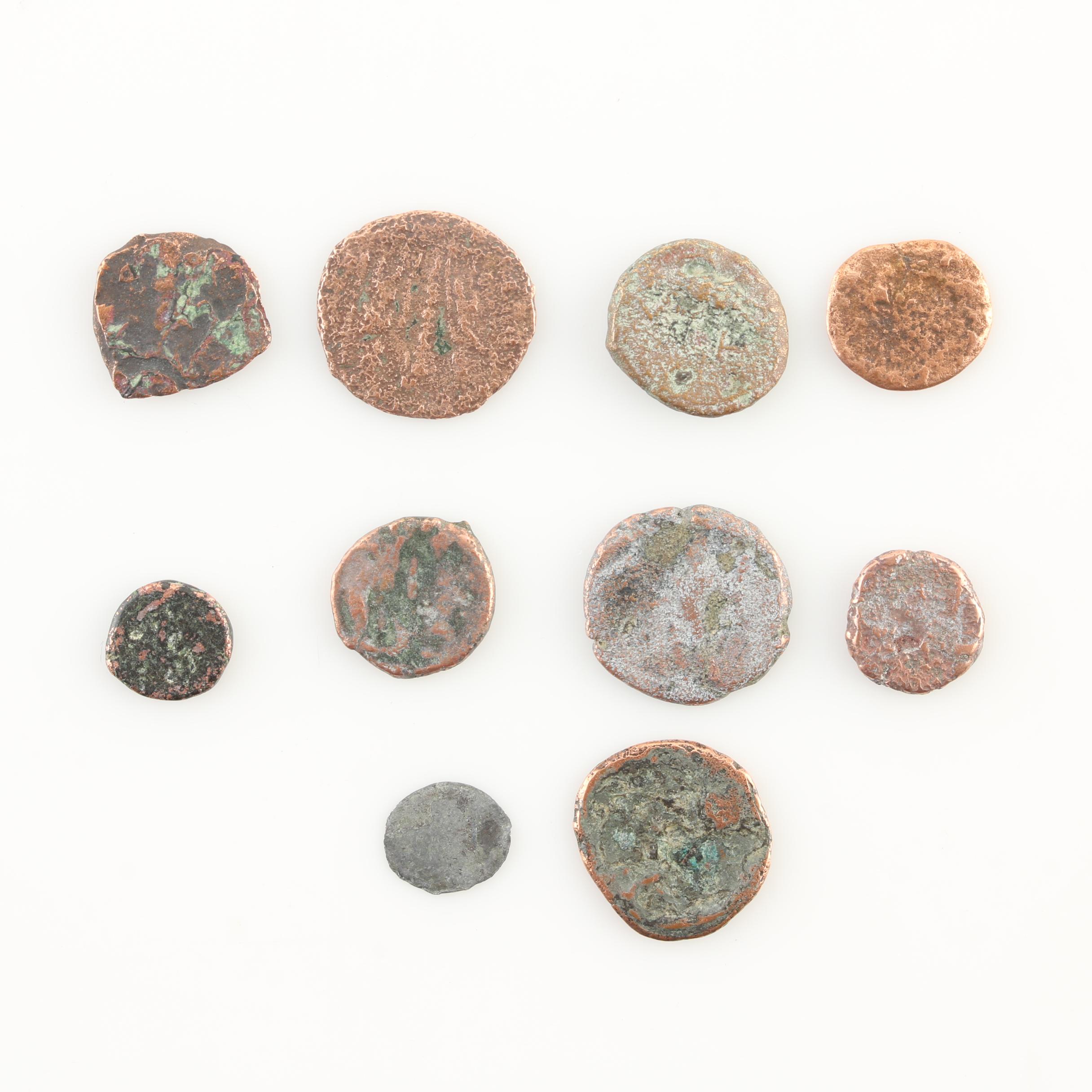 Ten Ancient Roman Imperial Bronze AE4 Coins