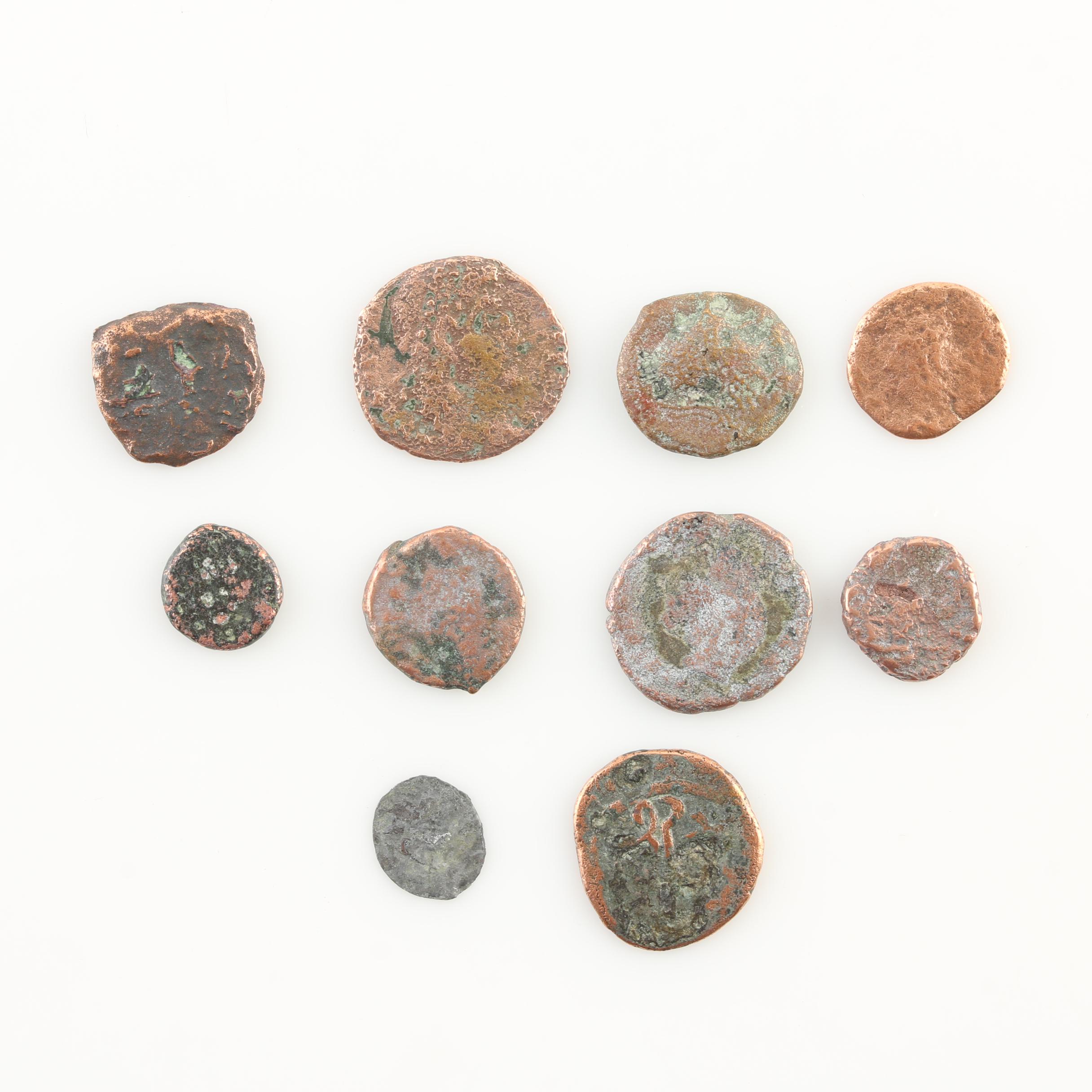 Ten Ancient Roman Imperial Bronze AE4 Coins