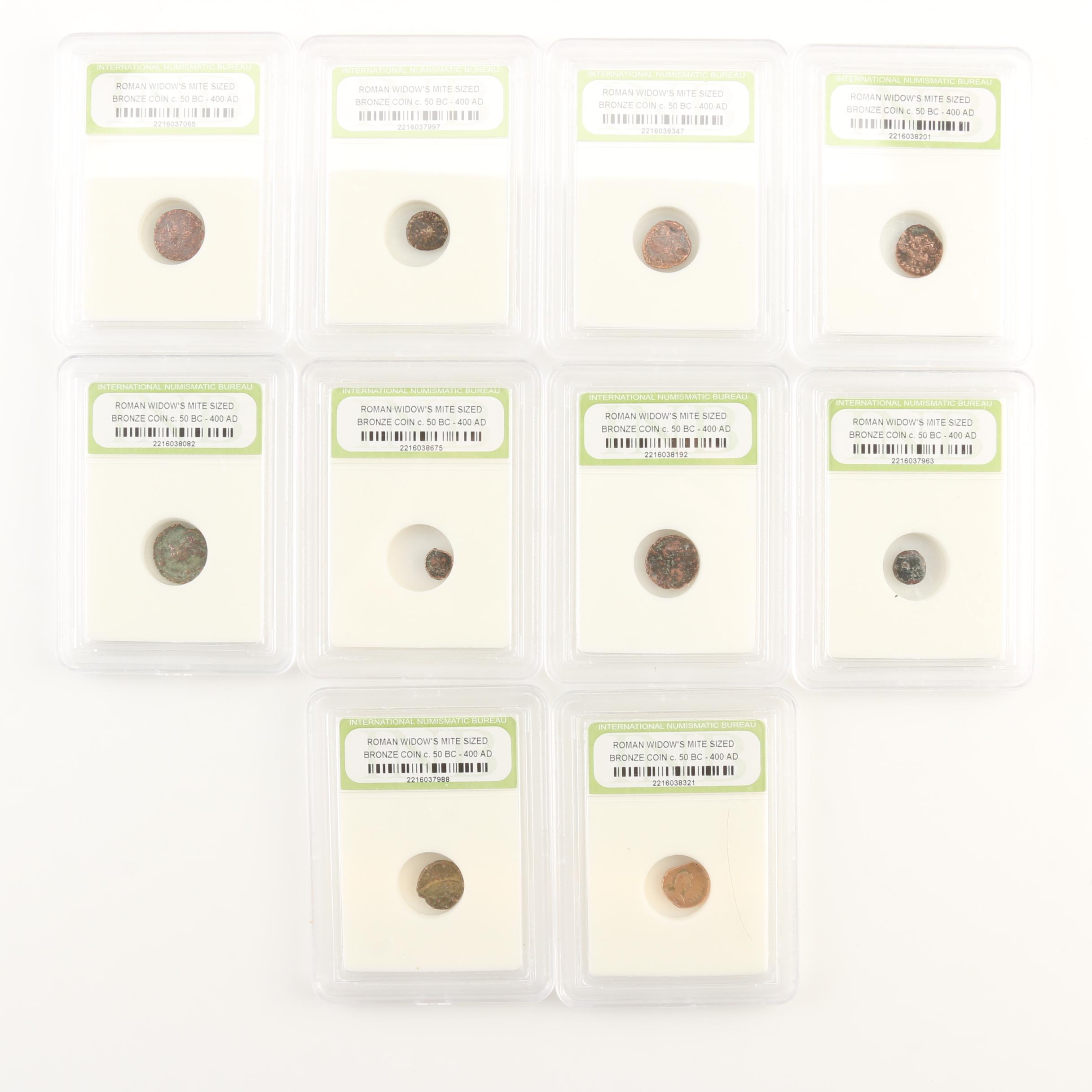 Ten Ancient Roman Imperial Bronze AE4 Coins