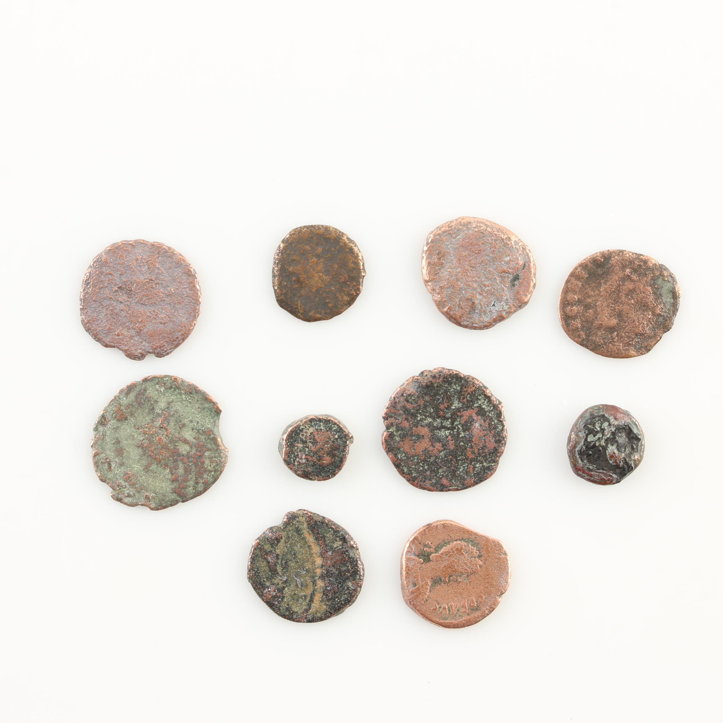 Ten Ancient Roman Imperial Bronze AE4 Coins