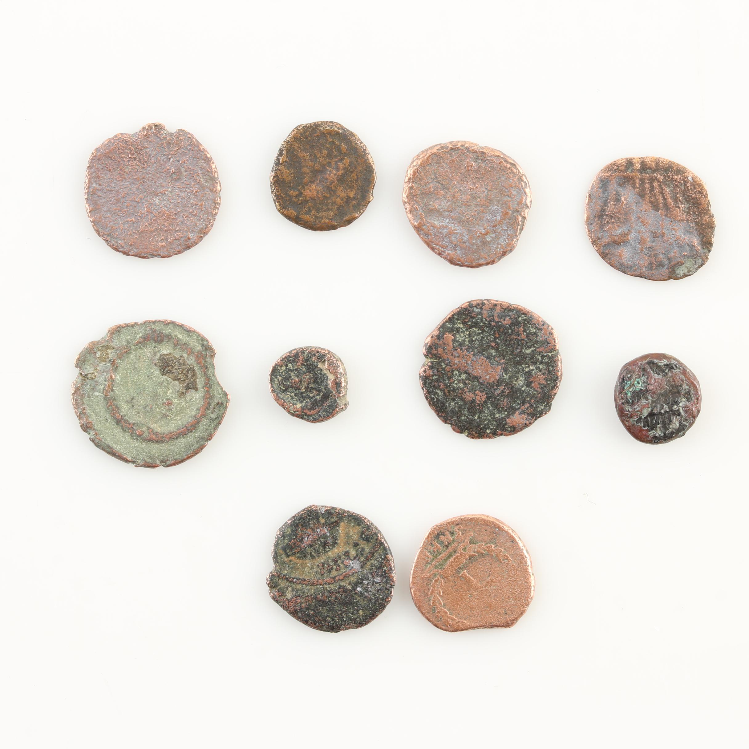 Ten Ancient Roman Imperial Bronze AE4 Coins