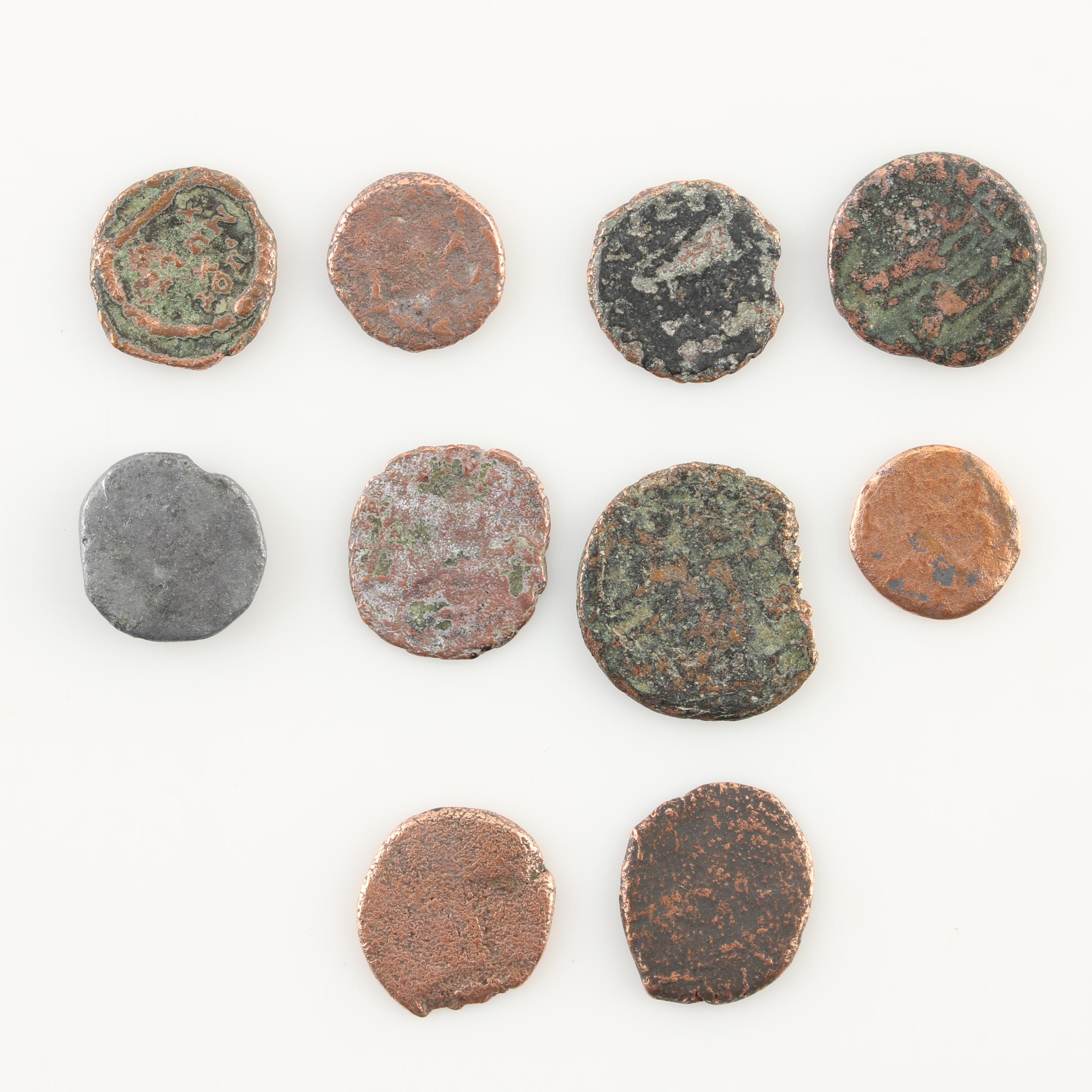 Ten Ancient Roman Imperial Bronze AE4 Coins