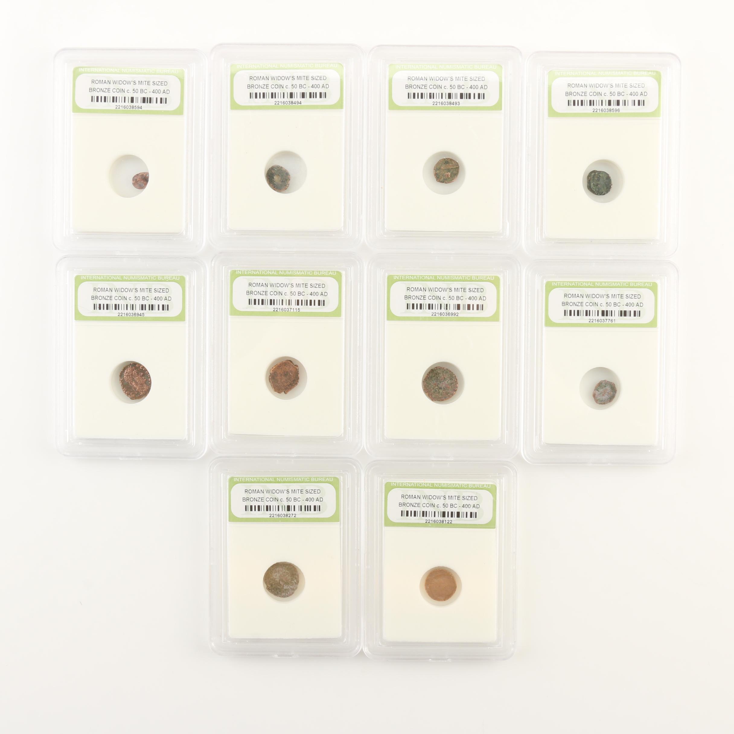 Ten Ancient Roman Imperial Bronze AE4 Coins