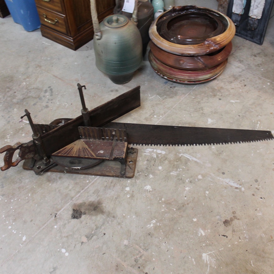 Vintage Saws with Stanley Miter Box