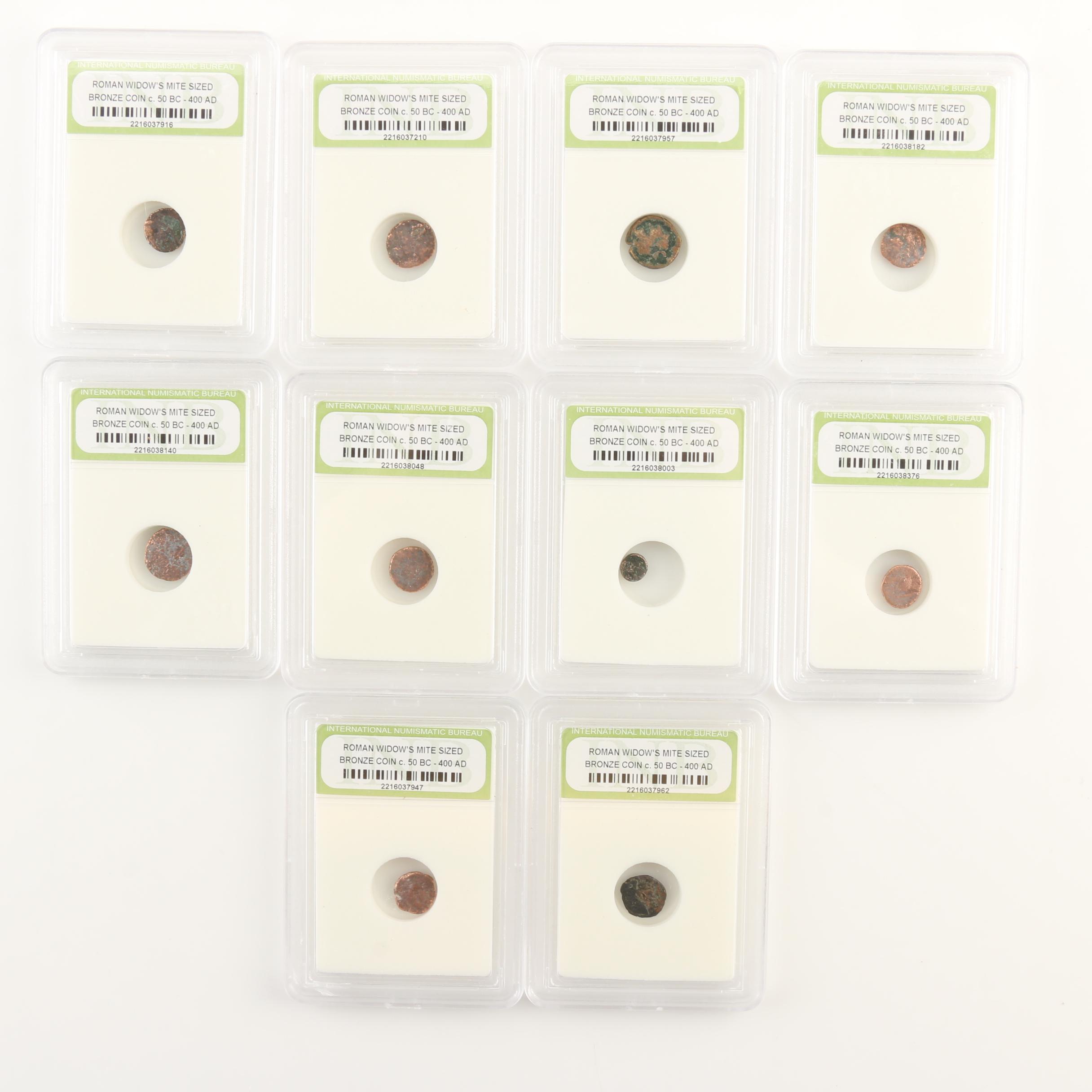 Ten Ancient Roman Imperial Bronze AE4 Coins