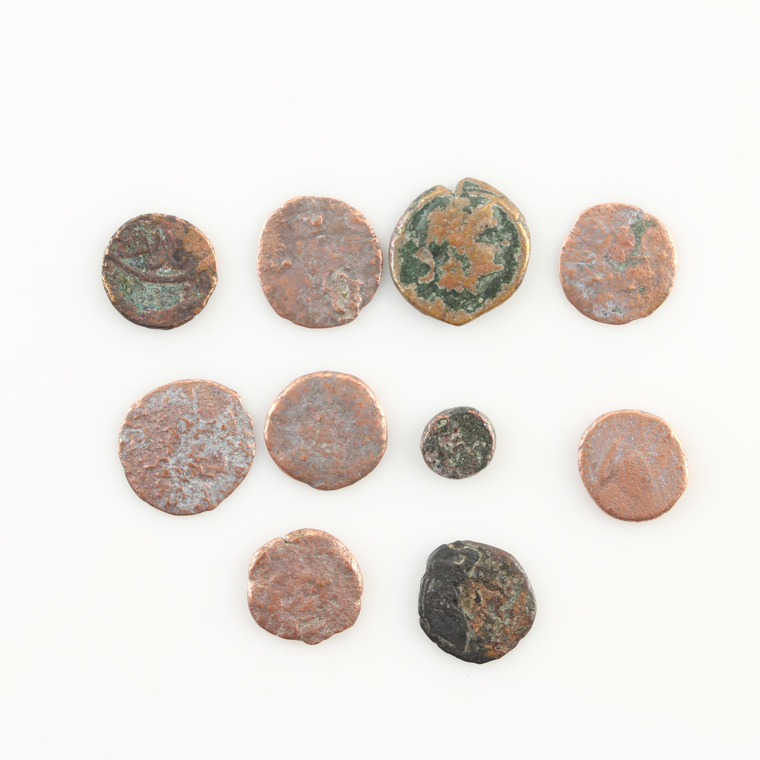 Ten Ancient Roman Imperial Bronze AE4 Coins