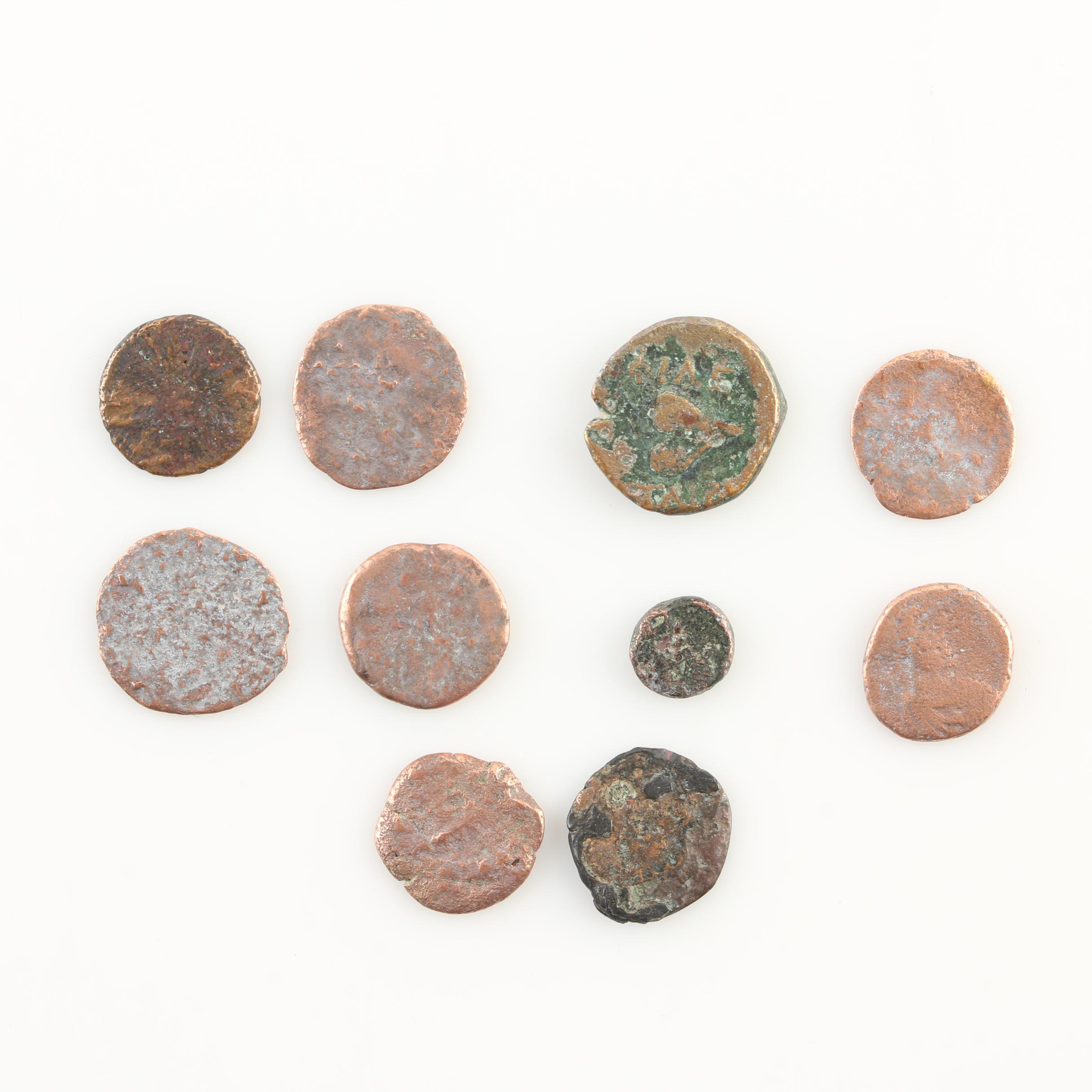 Ten Ancient Roman Imperial Bronze AE4 Coins