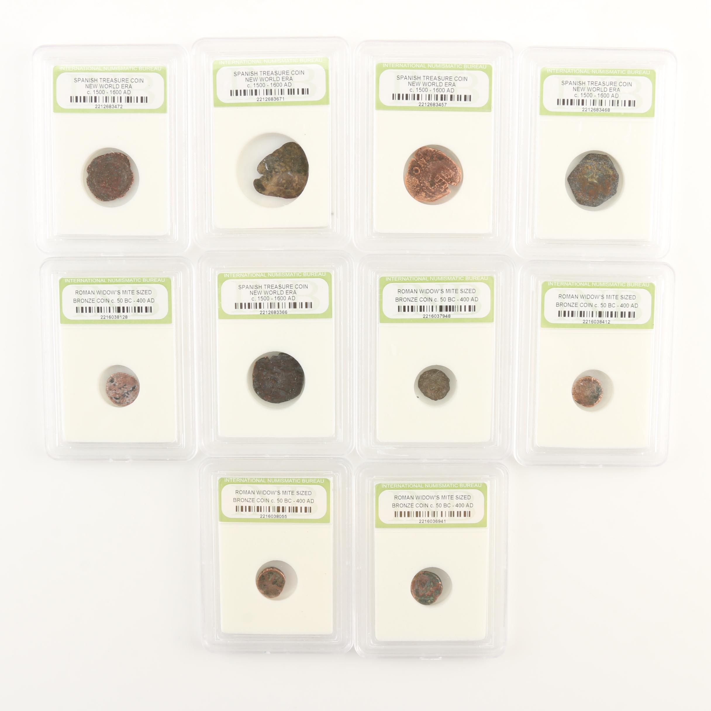 Ten Ancient Bronze Coins