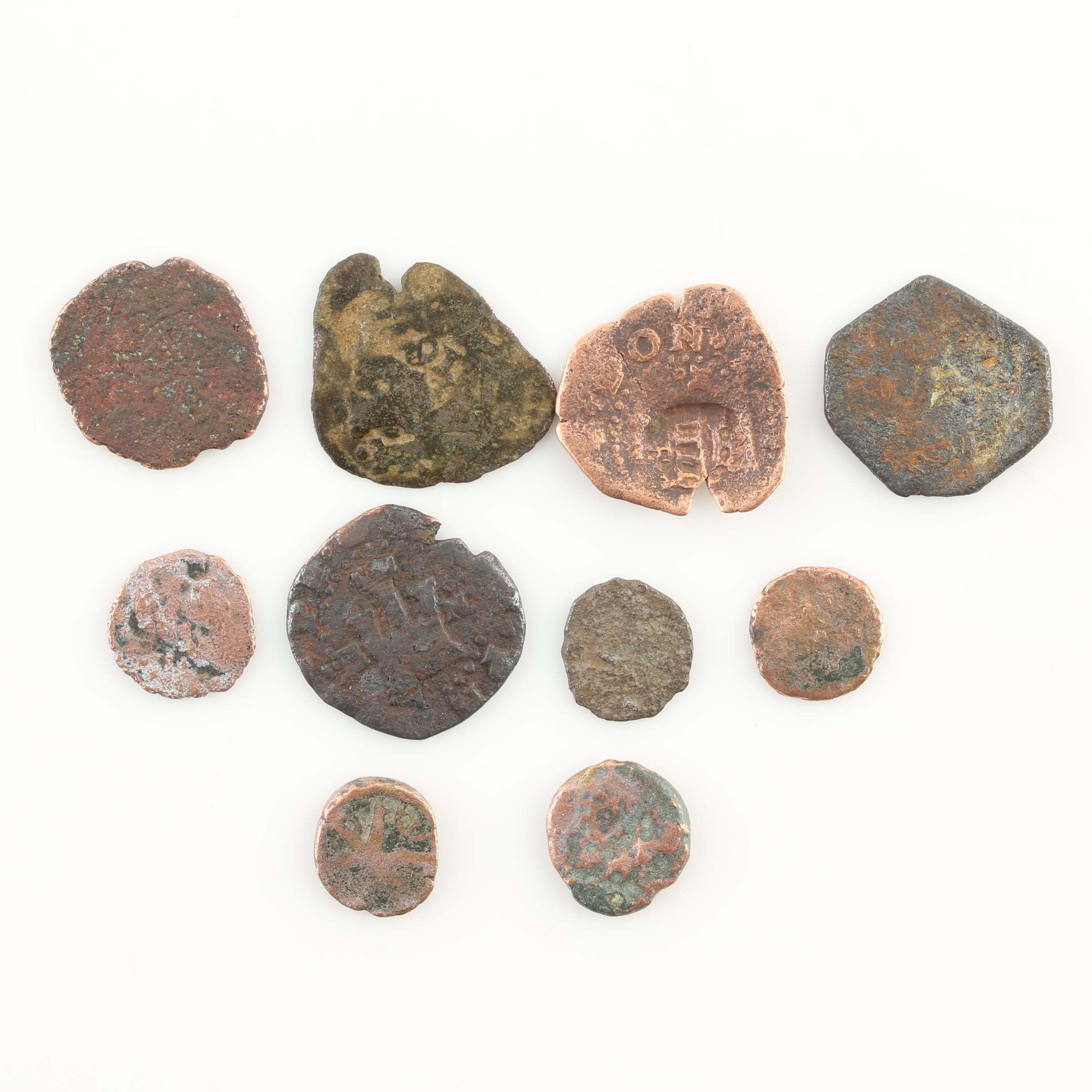 Ten Ancient Bronze Coins