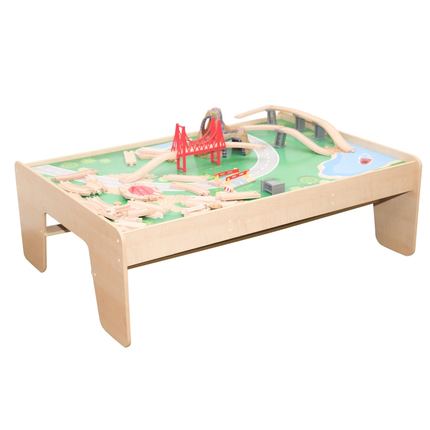 Waterfall Mountain Train Table by Kid Kraft with Play Pieces