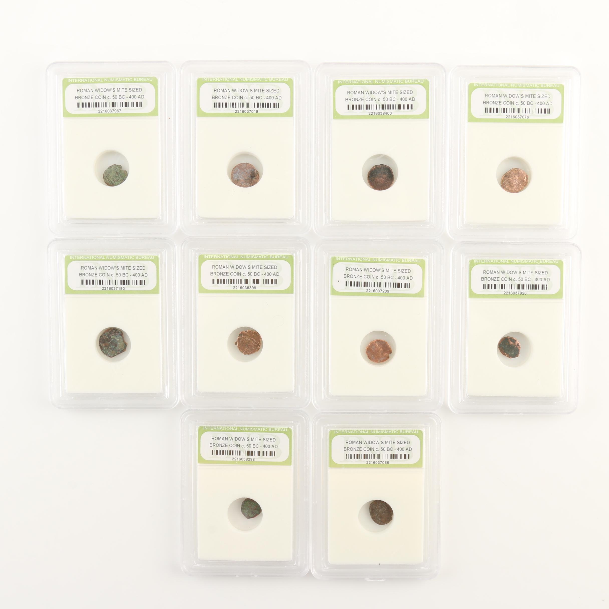 Ten Ancient Roman Imperial Bronze AE4 Coins