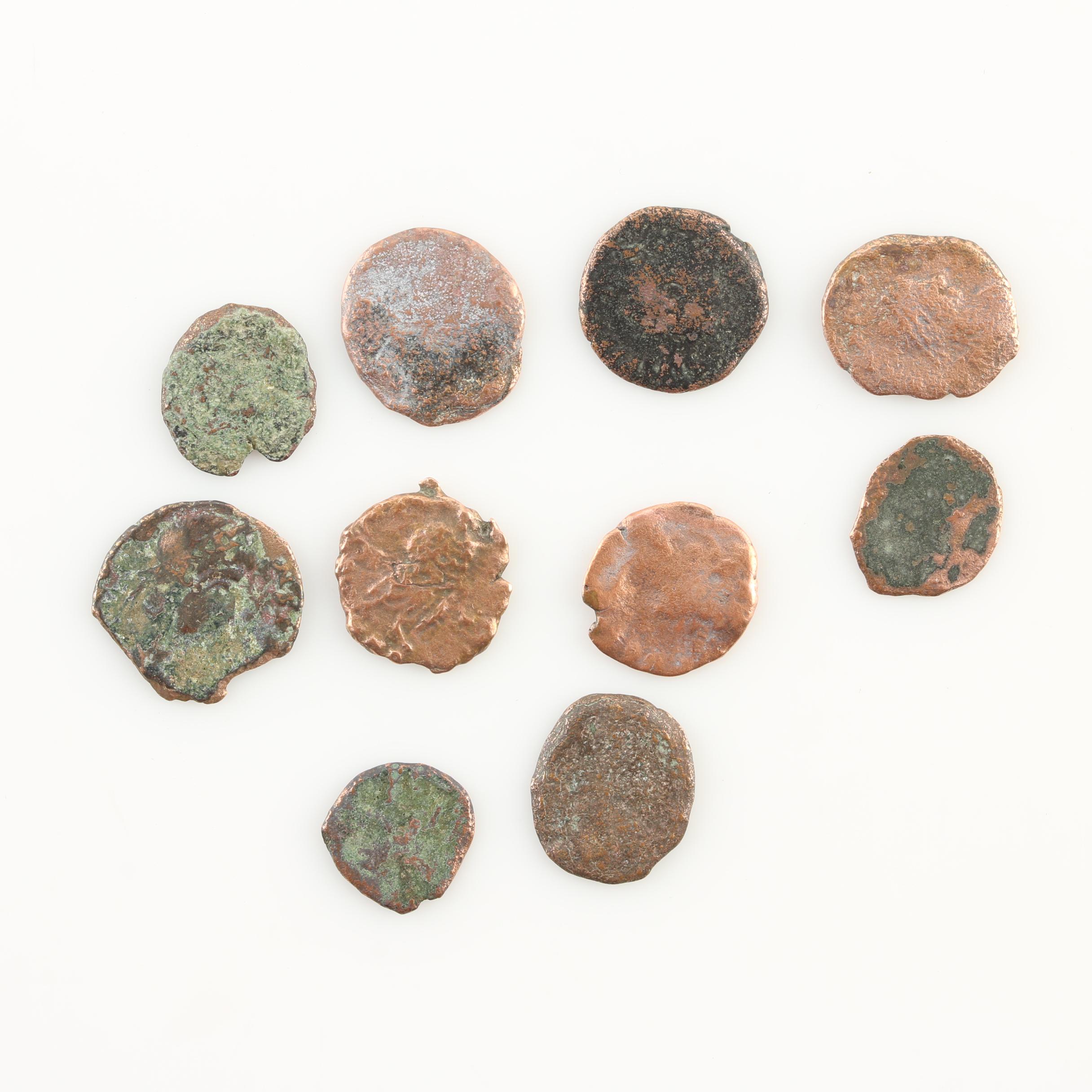 Ten Ancient Roman Imperial Bronze AE4 Coins