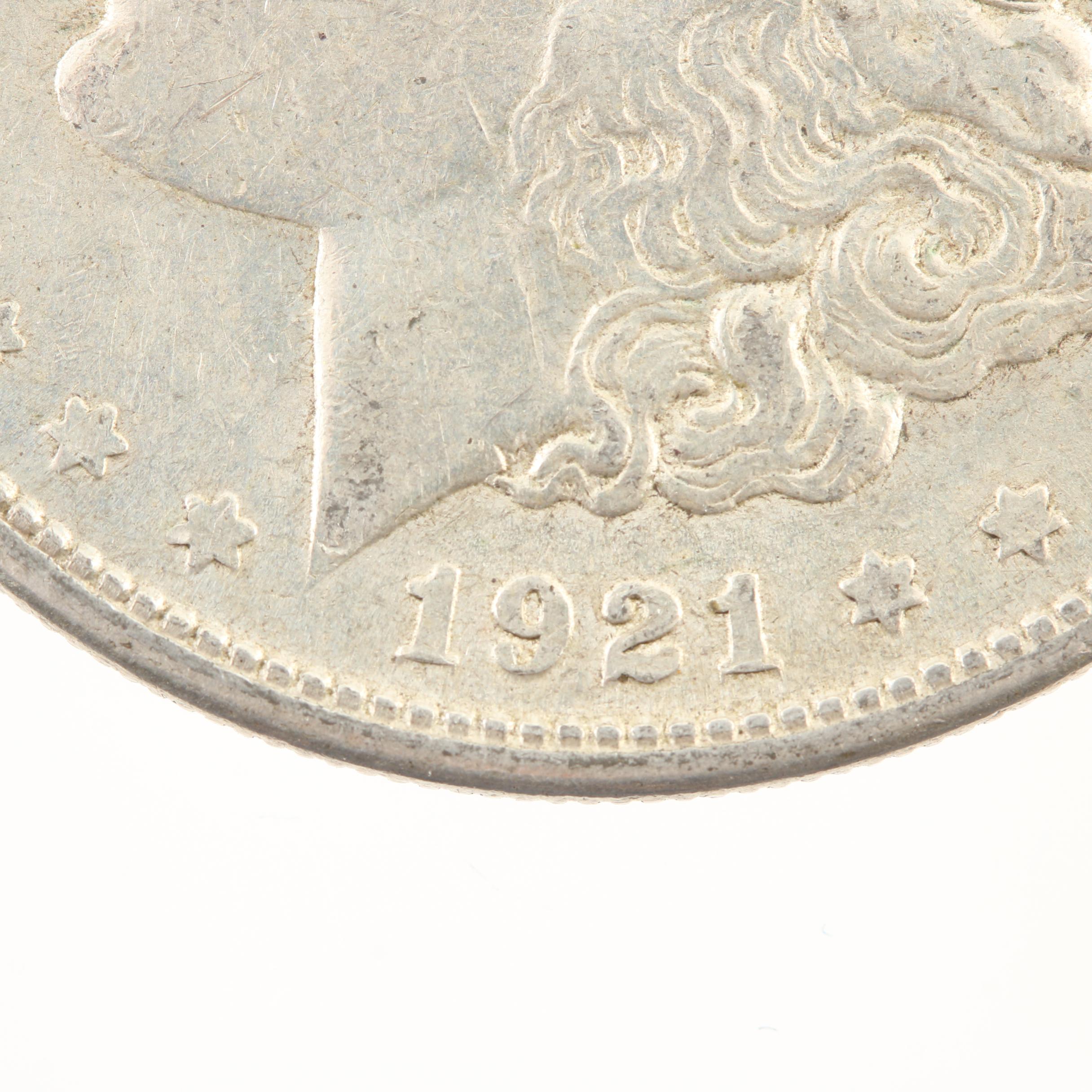 Five Morgan Silver Dollars