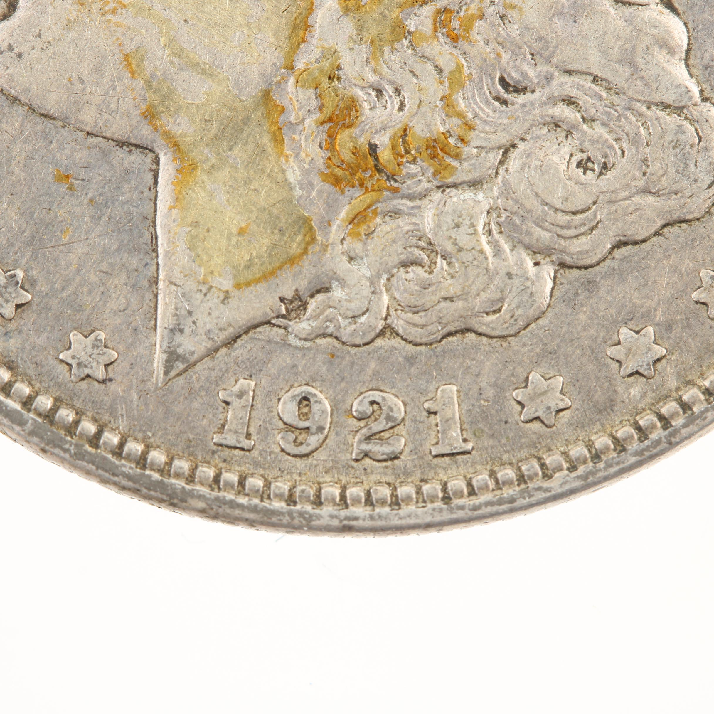 Five Morgan Silver Dollars