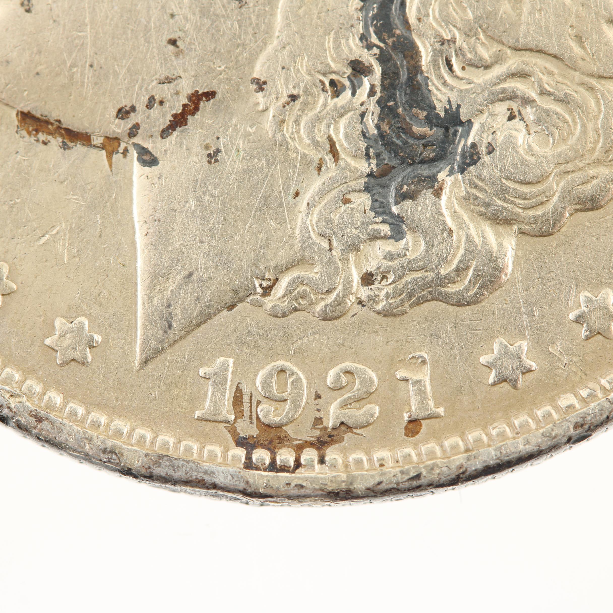 Five Morgan Silver Dollars