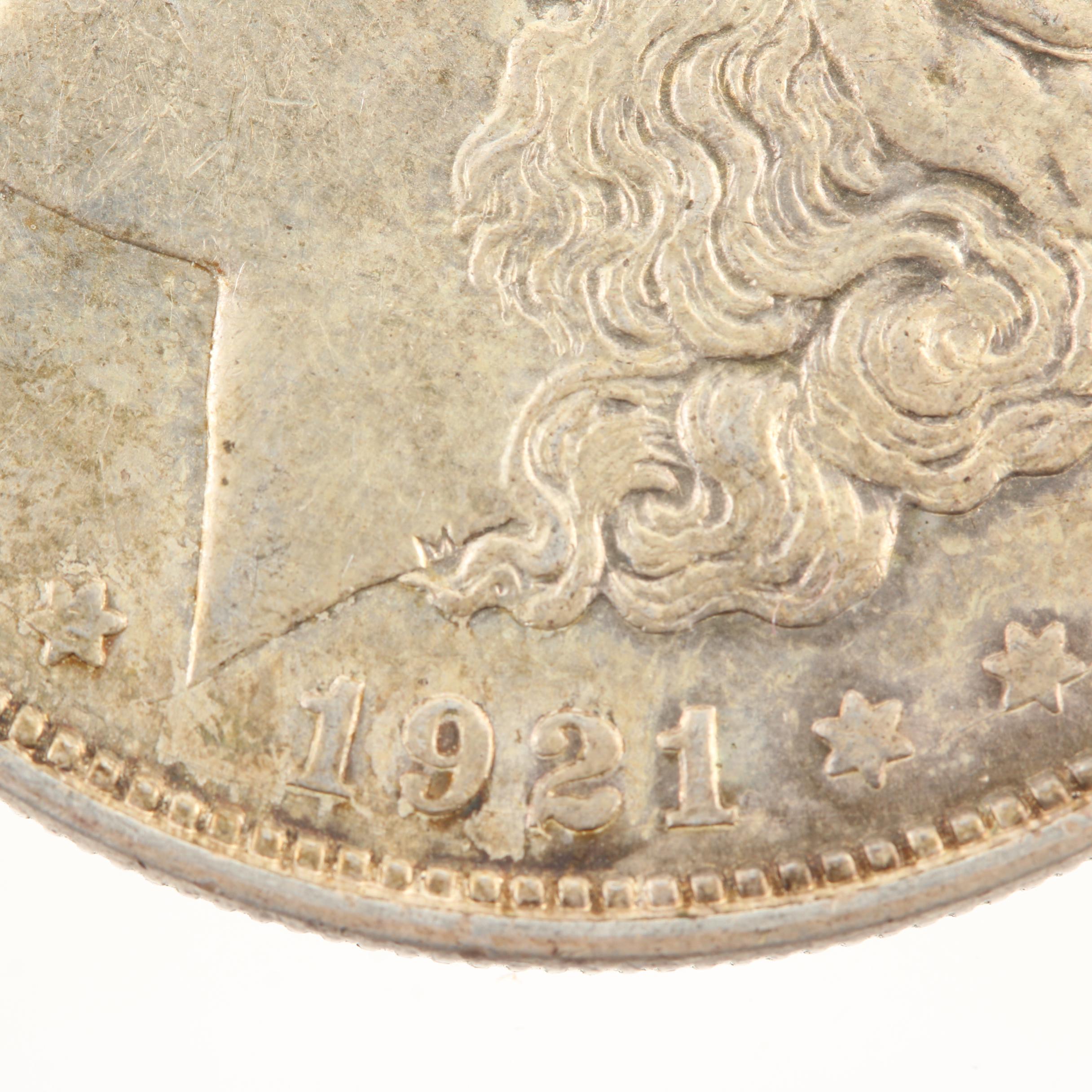 Five Morgan Silver Dollars