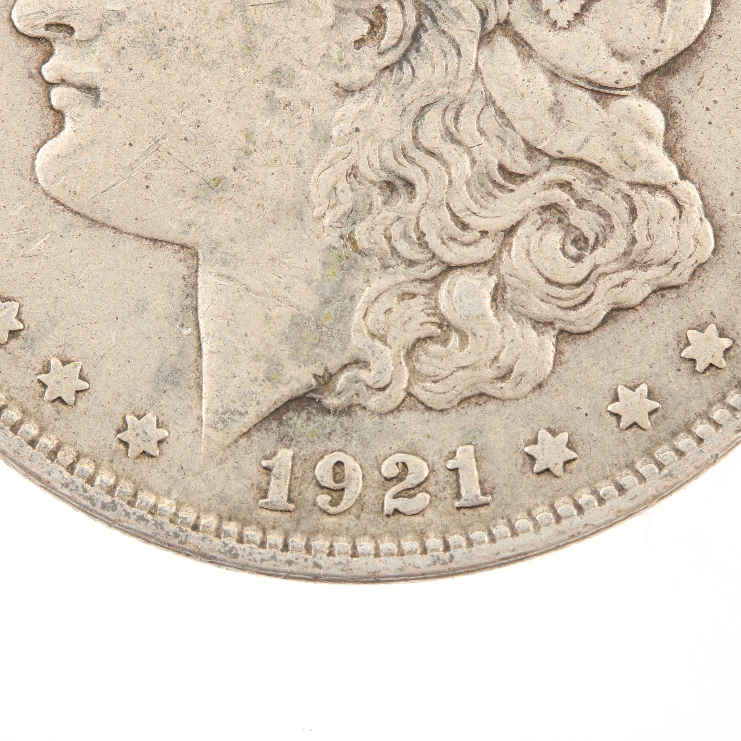 Five Morgan Silver Dollars