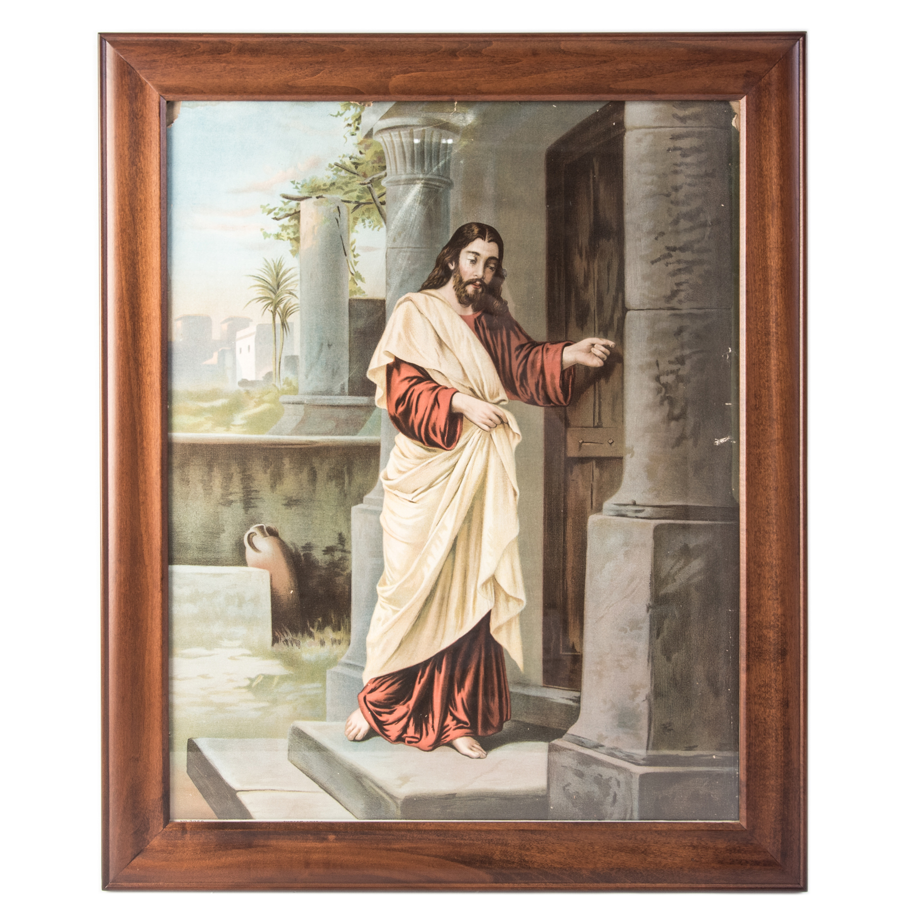 Vintage Chromolithograph "Christ Knocking at the Door"