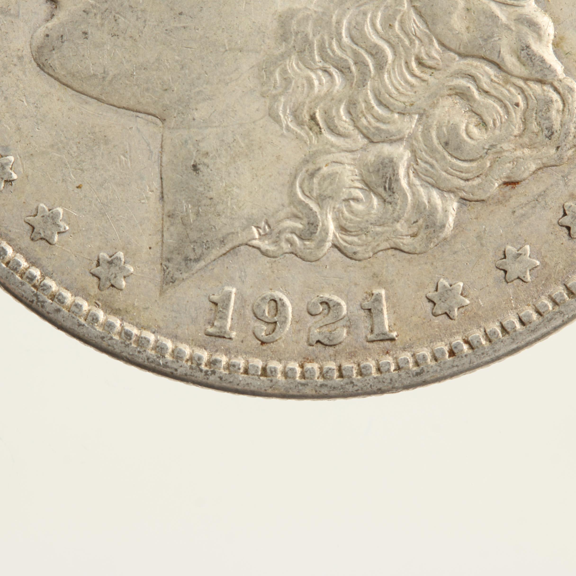 Five Morgan Silver Dollars